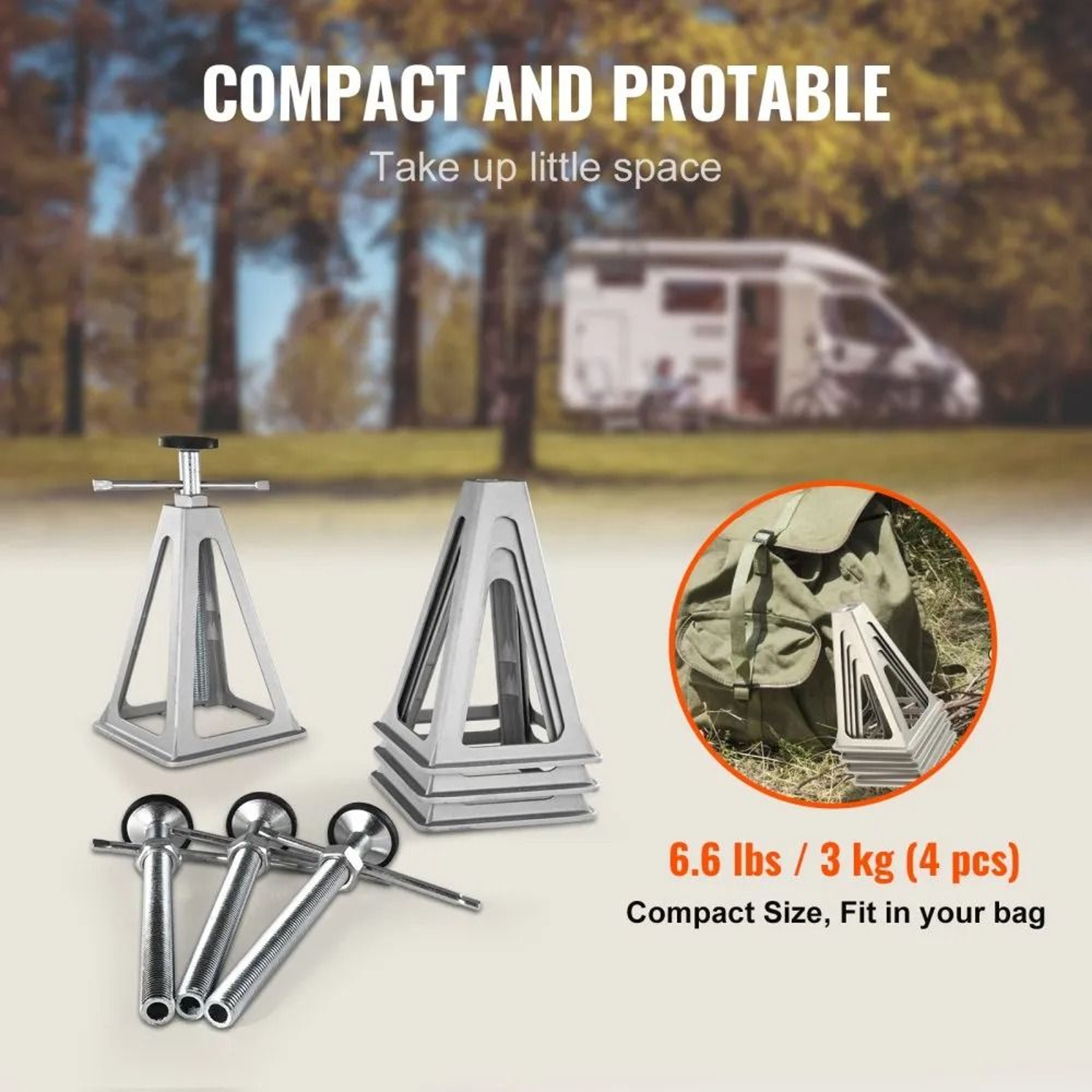 Heavy Duty RV Stabilizer Jacks 4 Pack Adjustable Aluminum RV Leveling Jacks For Campers  Trailers 1