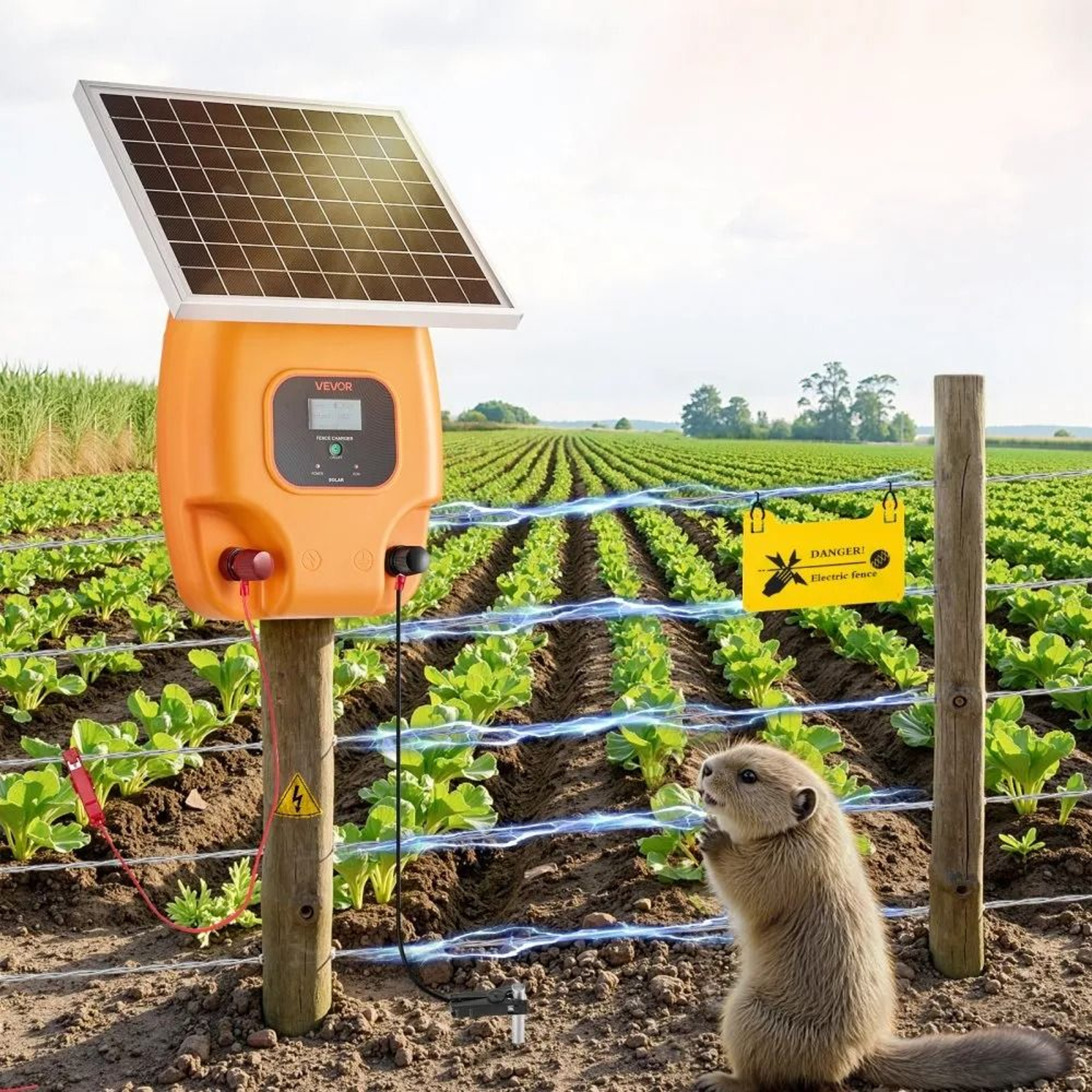Solar Fence Charger 8kV Electric Fence Energizer For Livestock 5