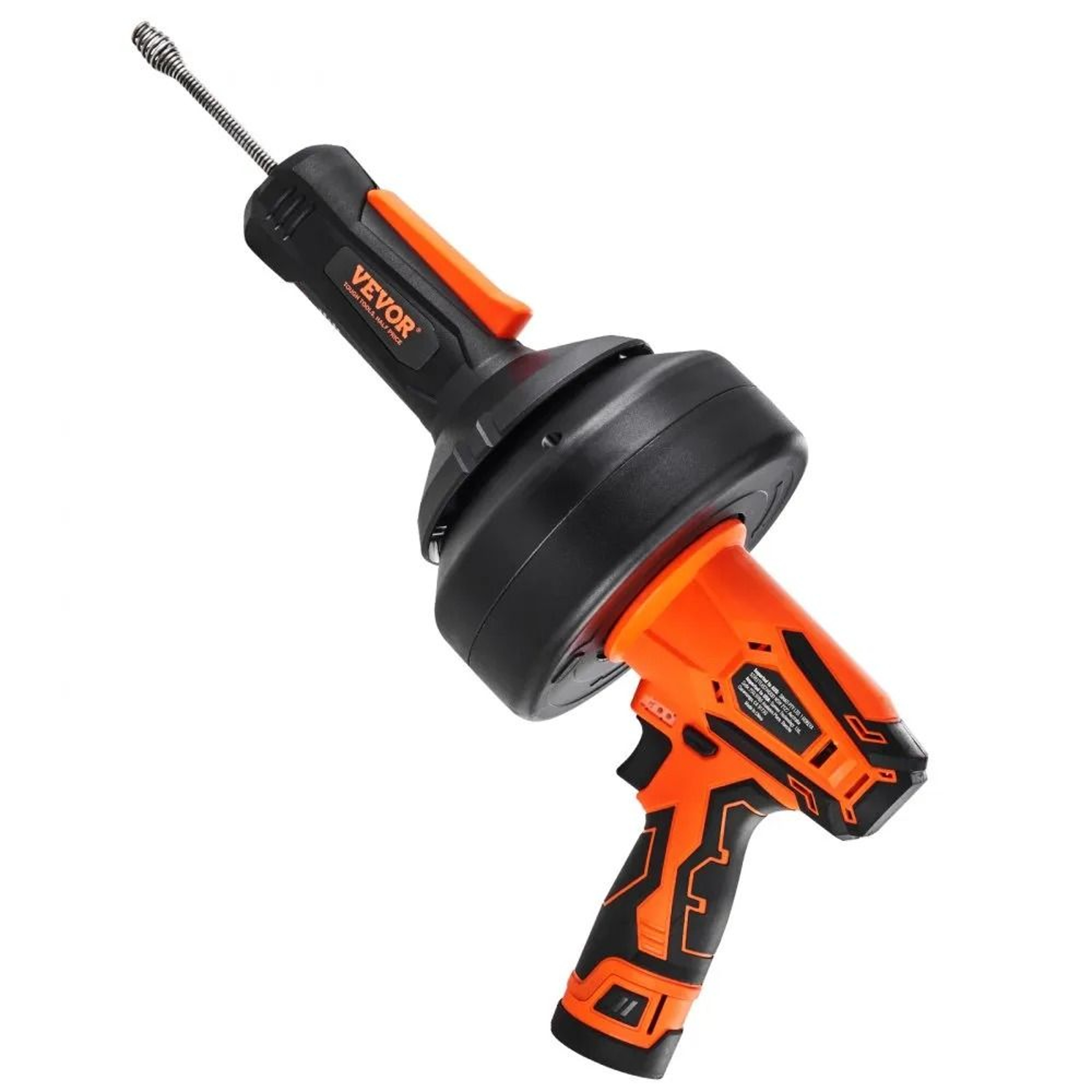 12V Electric Drain Auger 25FT Cordless Plumbing Snake With Auto Feed 8
