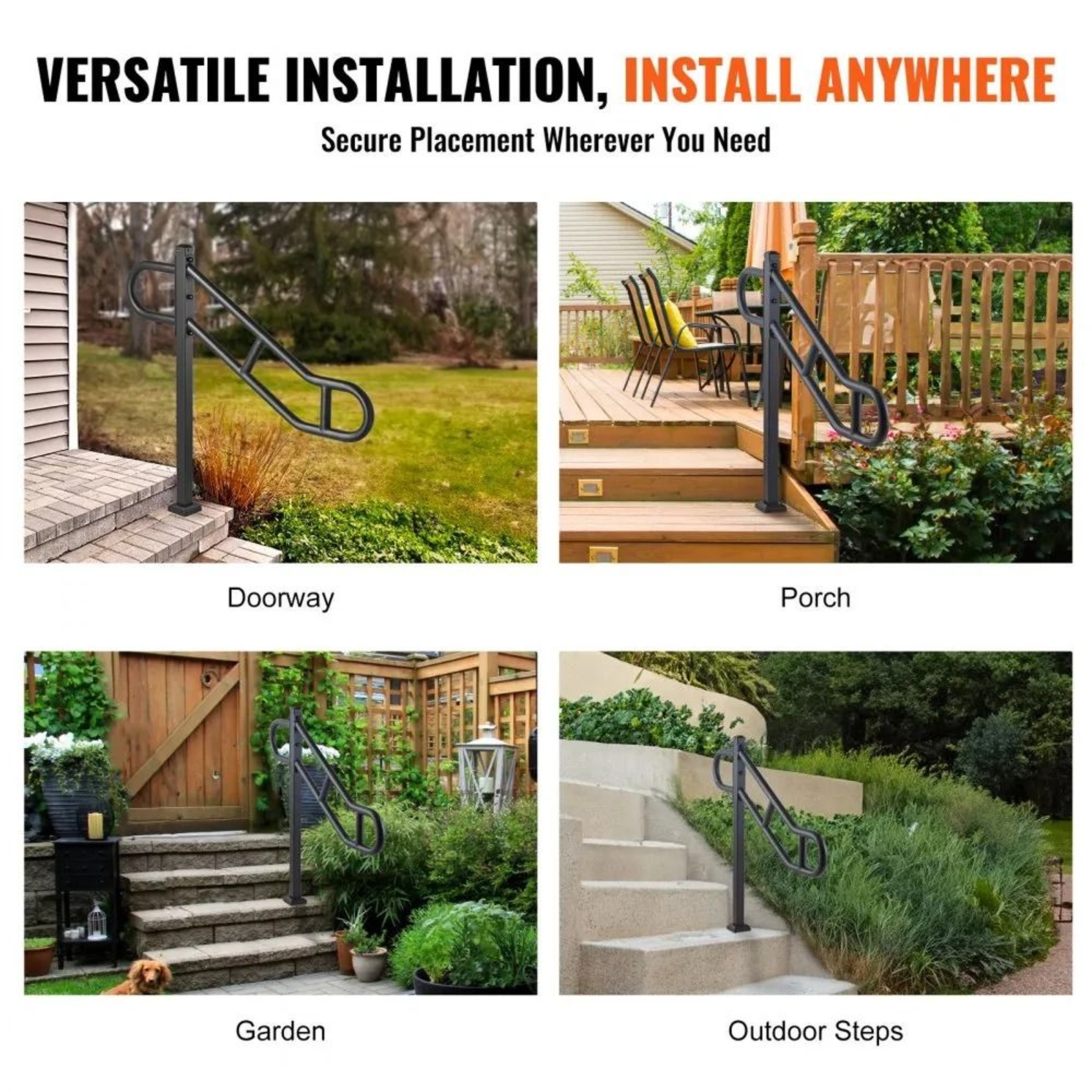 Outdoor Stair Handrail For 1 To 3 Steps 3