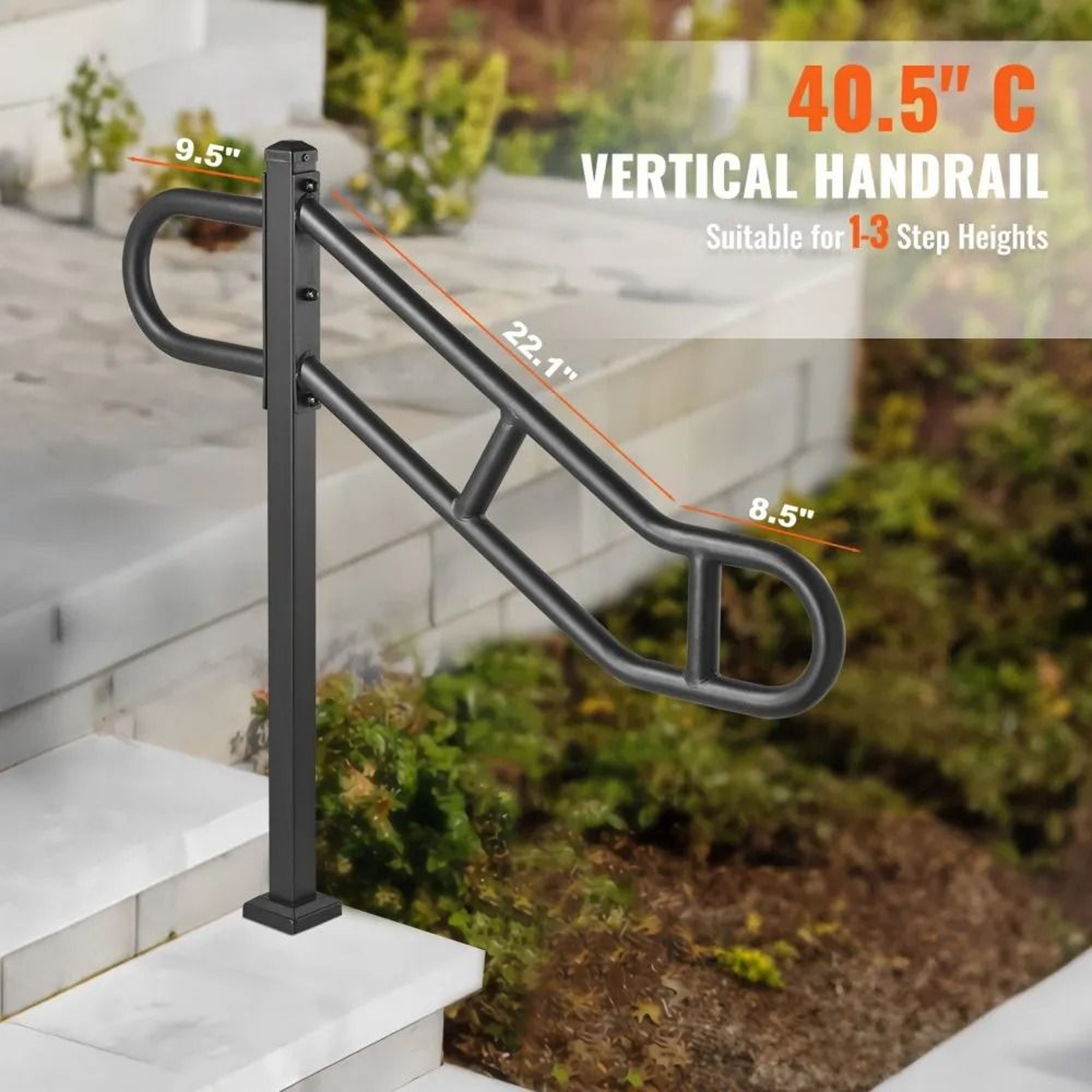 Outdoor Stair Handrail For 1 To 3 Steps 4