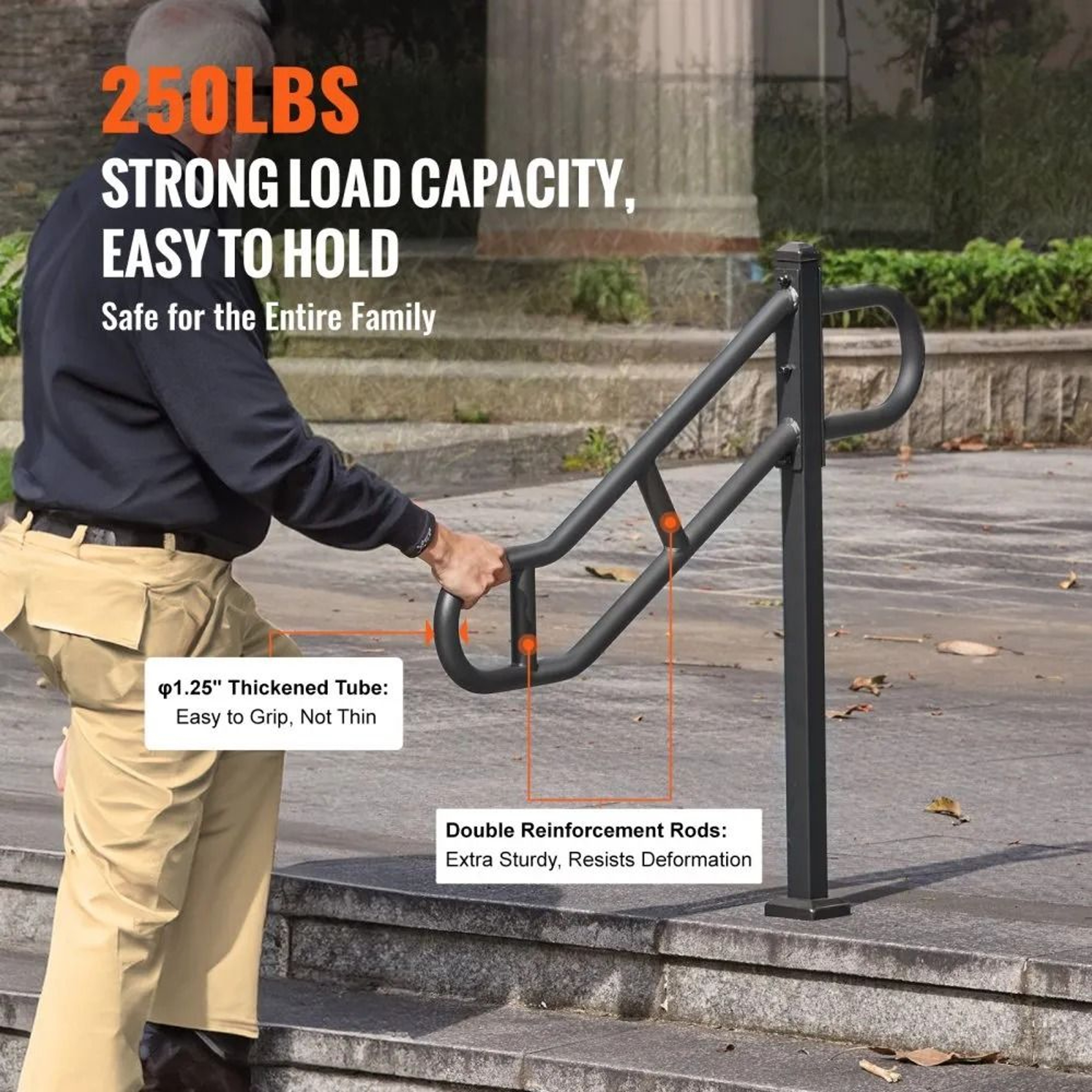 Outdoor Stair Handrail For 1 To 3 Steps 1