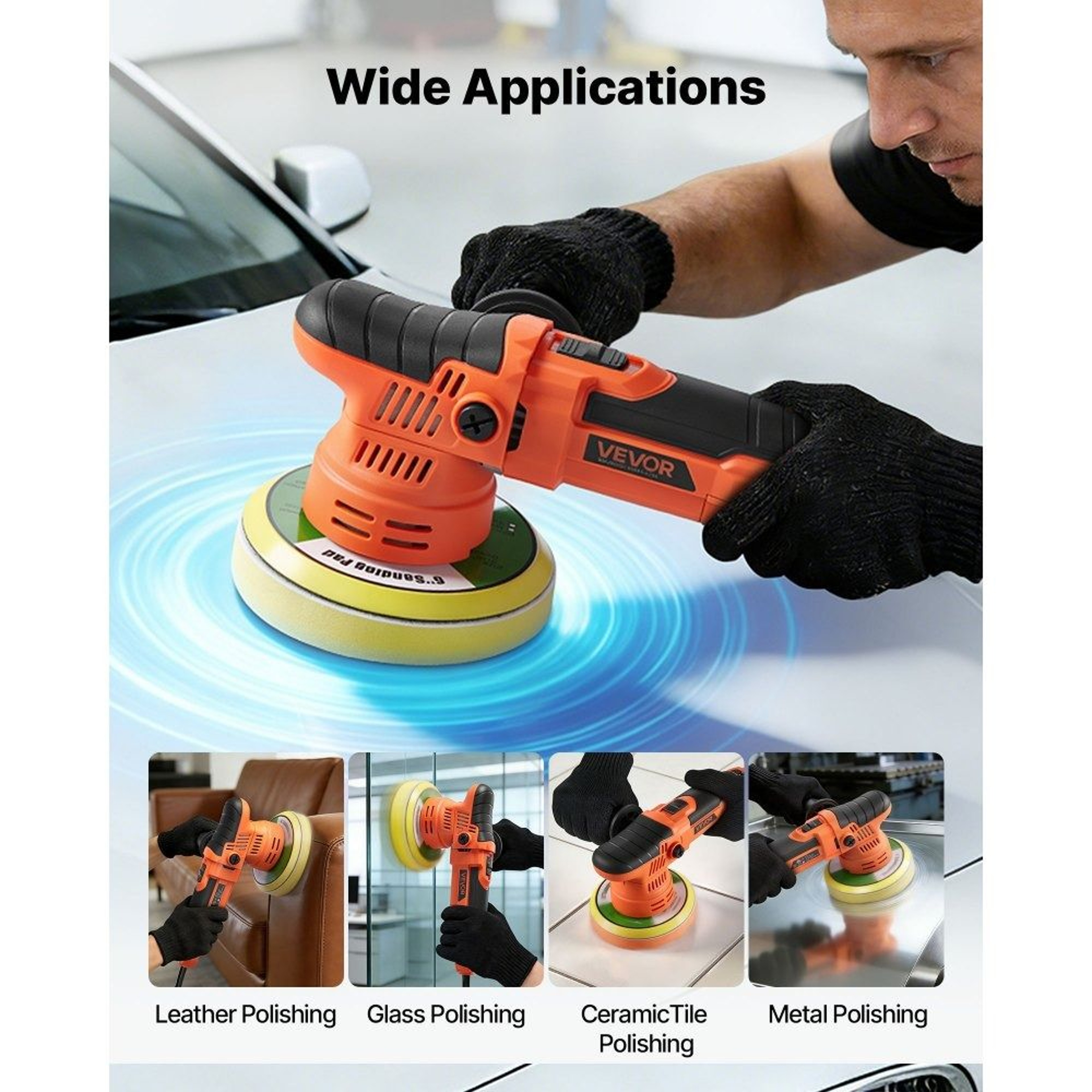 650W Dual Action Car Buffer Polisher Kit 3