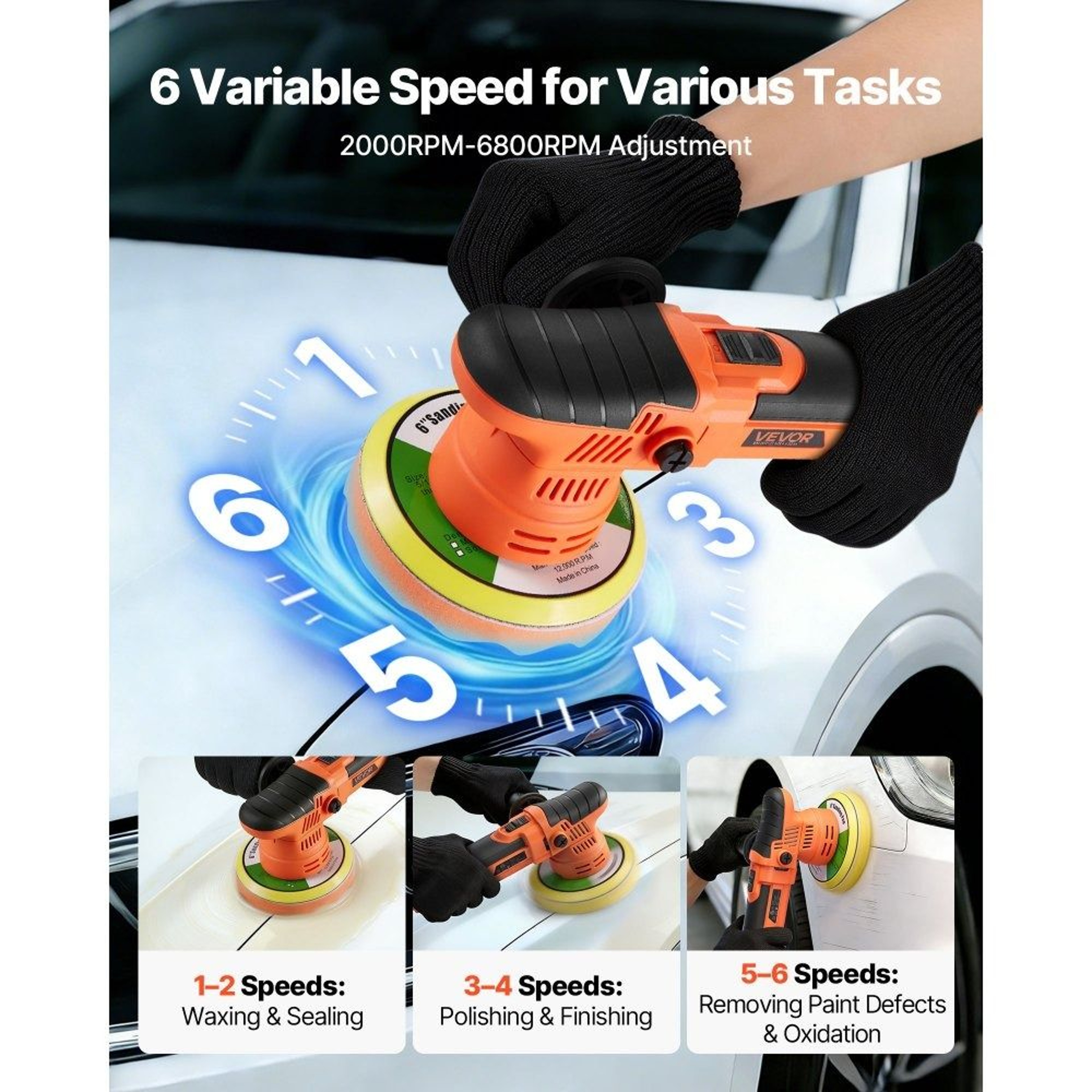 650W Dual Action Car Buffer Polisher Kit 5
