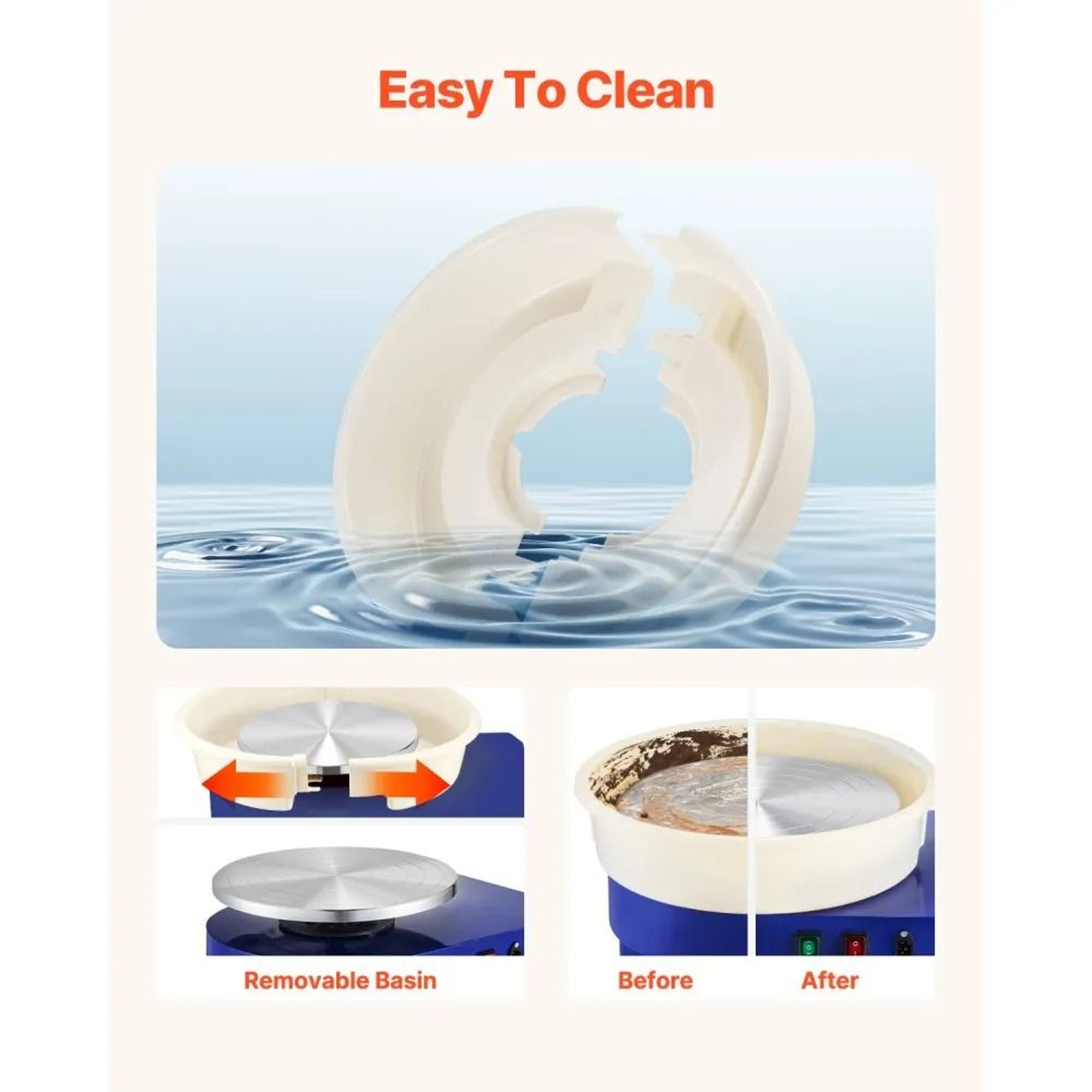 14 Inch Electric Pottery Wheel Machine With Foot Pedal And Tool Kit 4