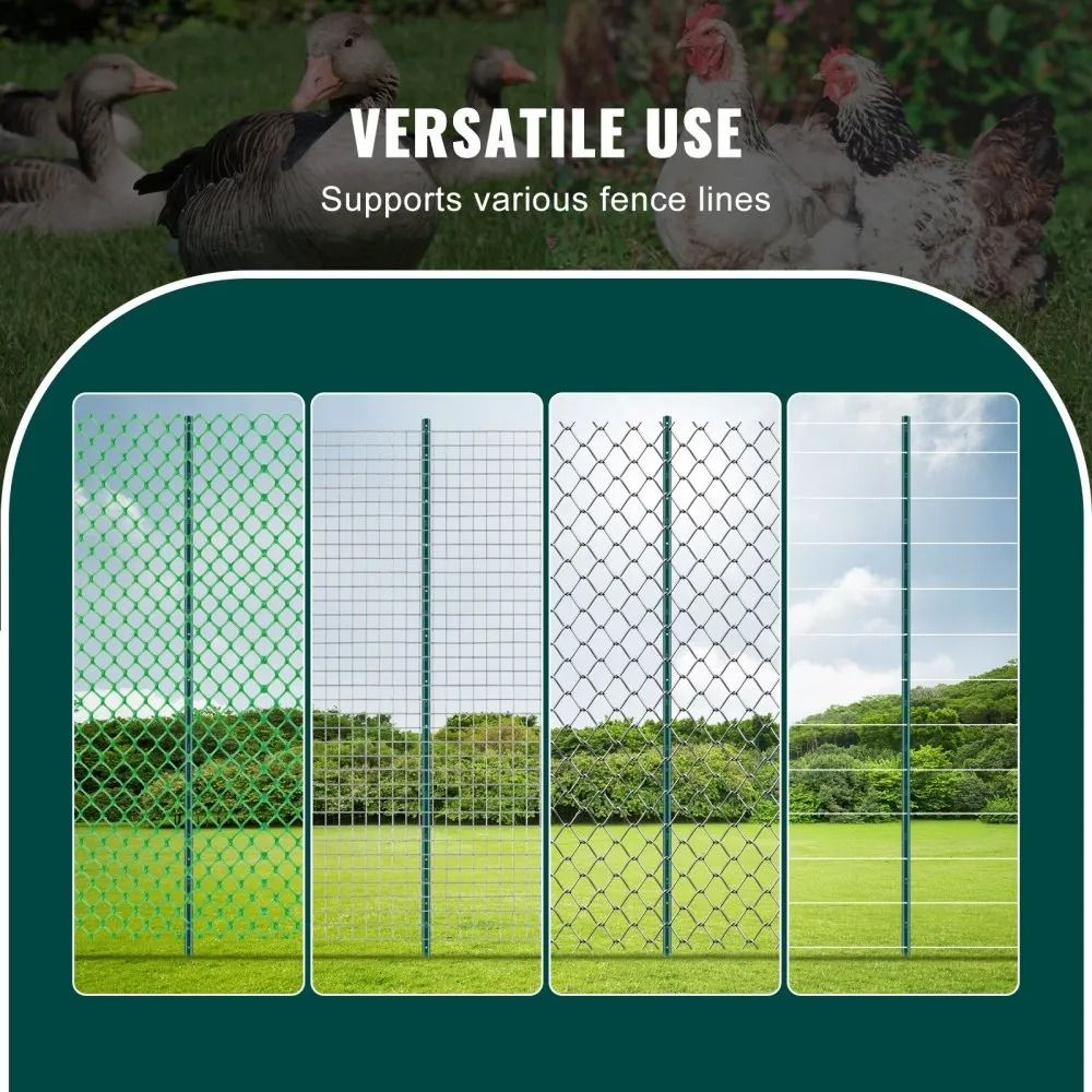 7 Feet Heavy Duty Metal Fence Posts 10 Pack U Channel Steel Stakes For Garden Farm Fencing 3