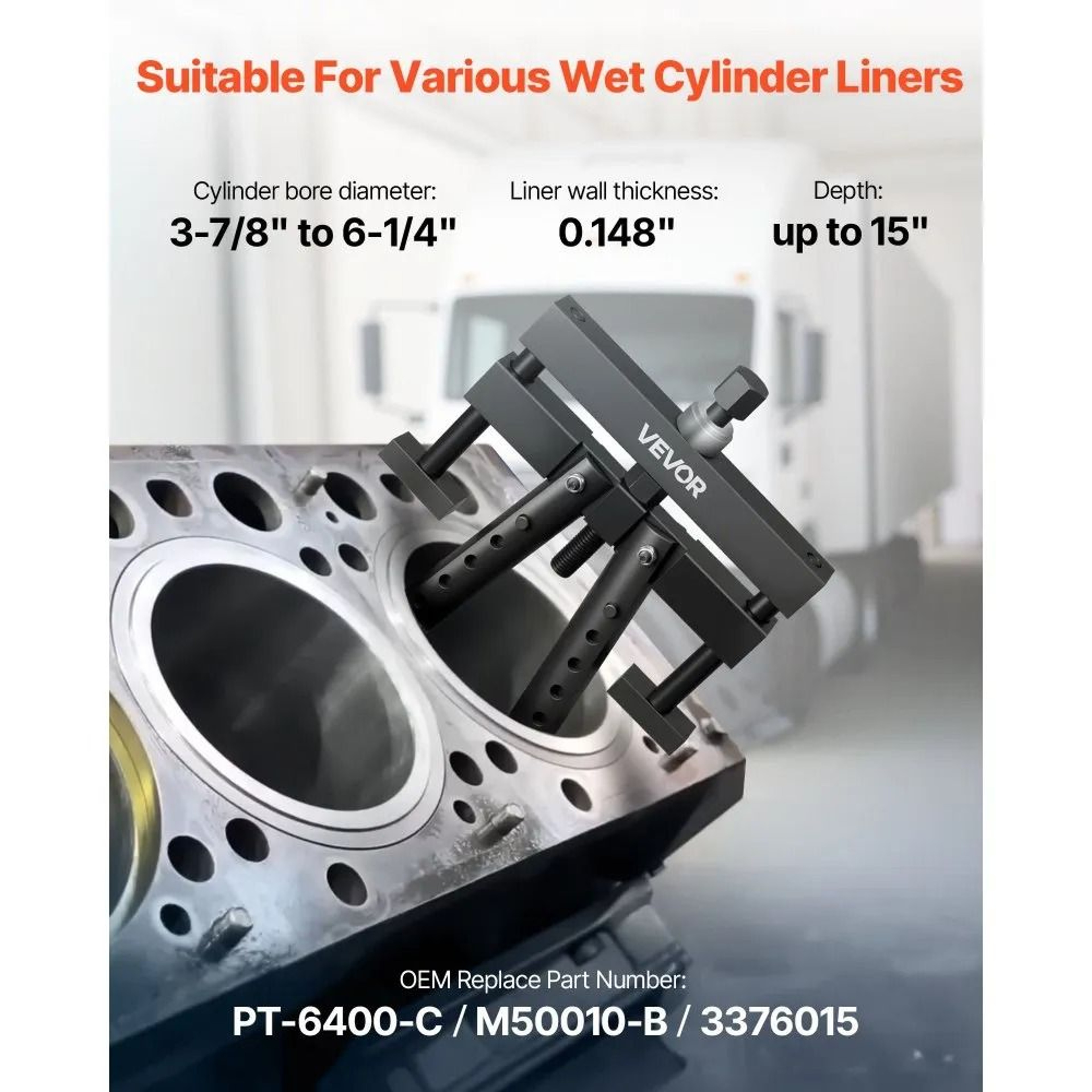 Universal Cylinder Liner Puller Diesel Engine Removal Tool For Mack Cummins CAT Wet Liners 1