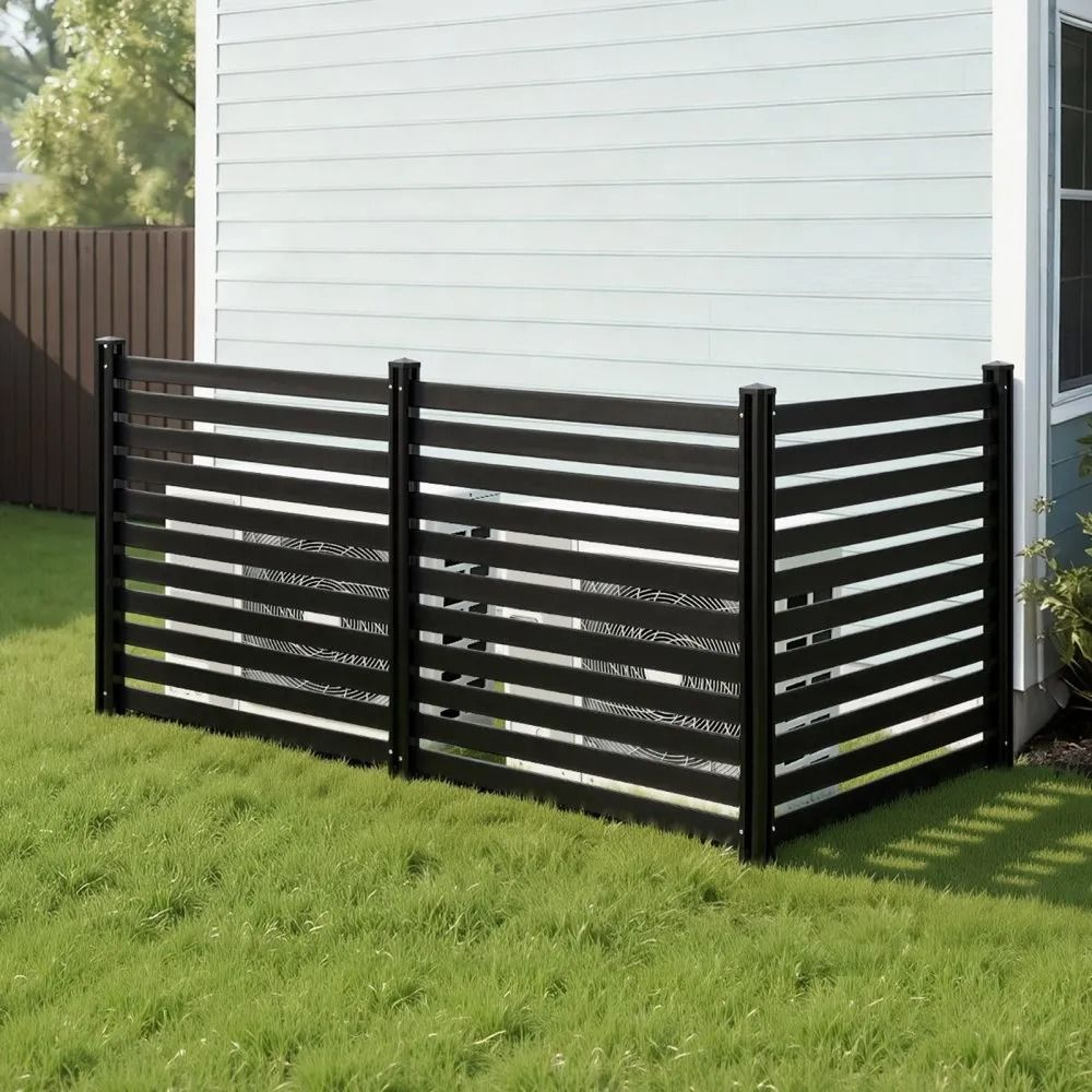 Outdoor Privacy Screen Fence Panels 50 X 48 In Vinyl Enclosure For AC Units Trash Bins And Pool Equ 6