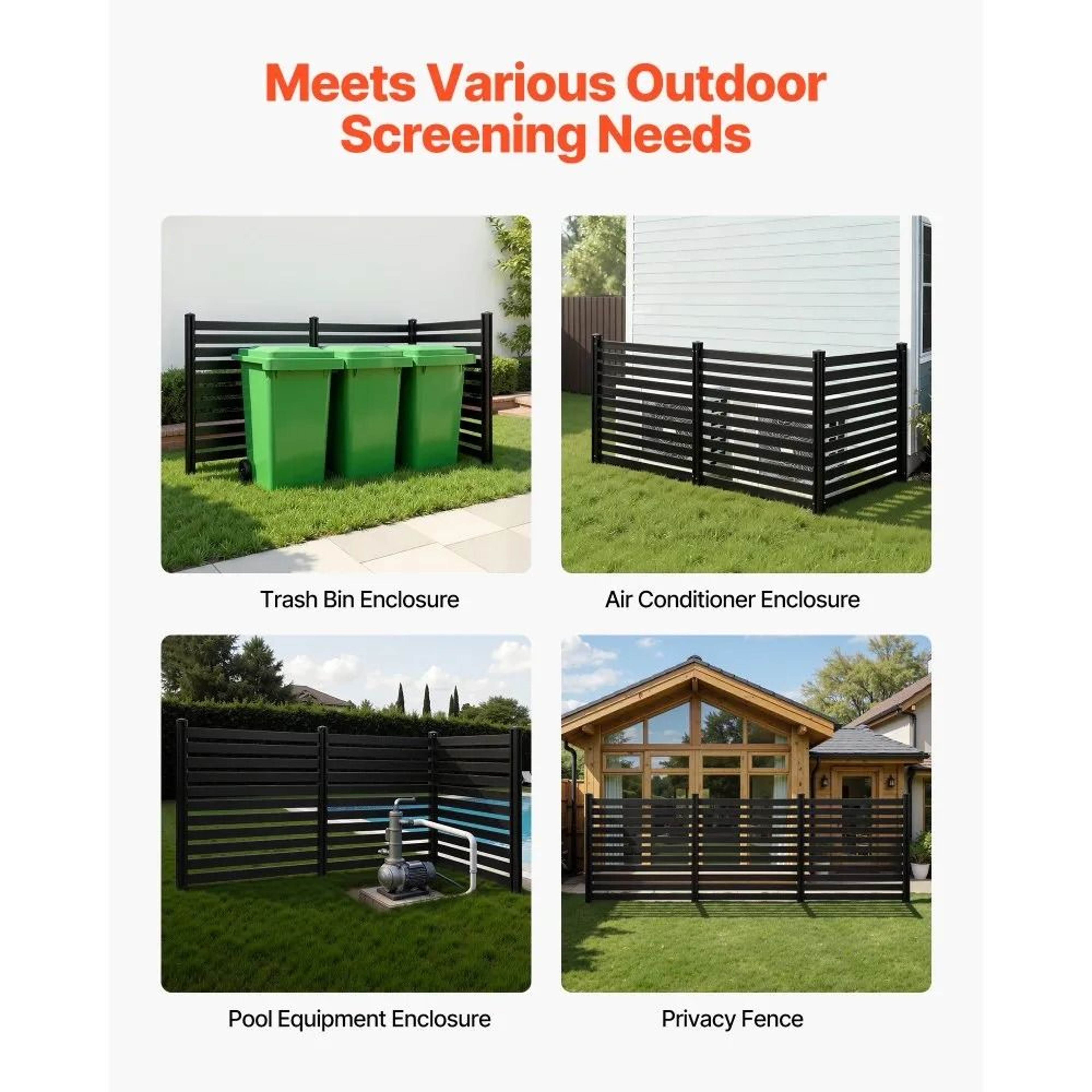 Outdoor Privacy Screen Fence Panels 50 X 48 In Vinyl Enclosure For AC Units Trash Bins And Pool Equ 4