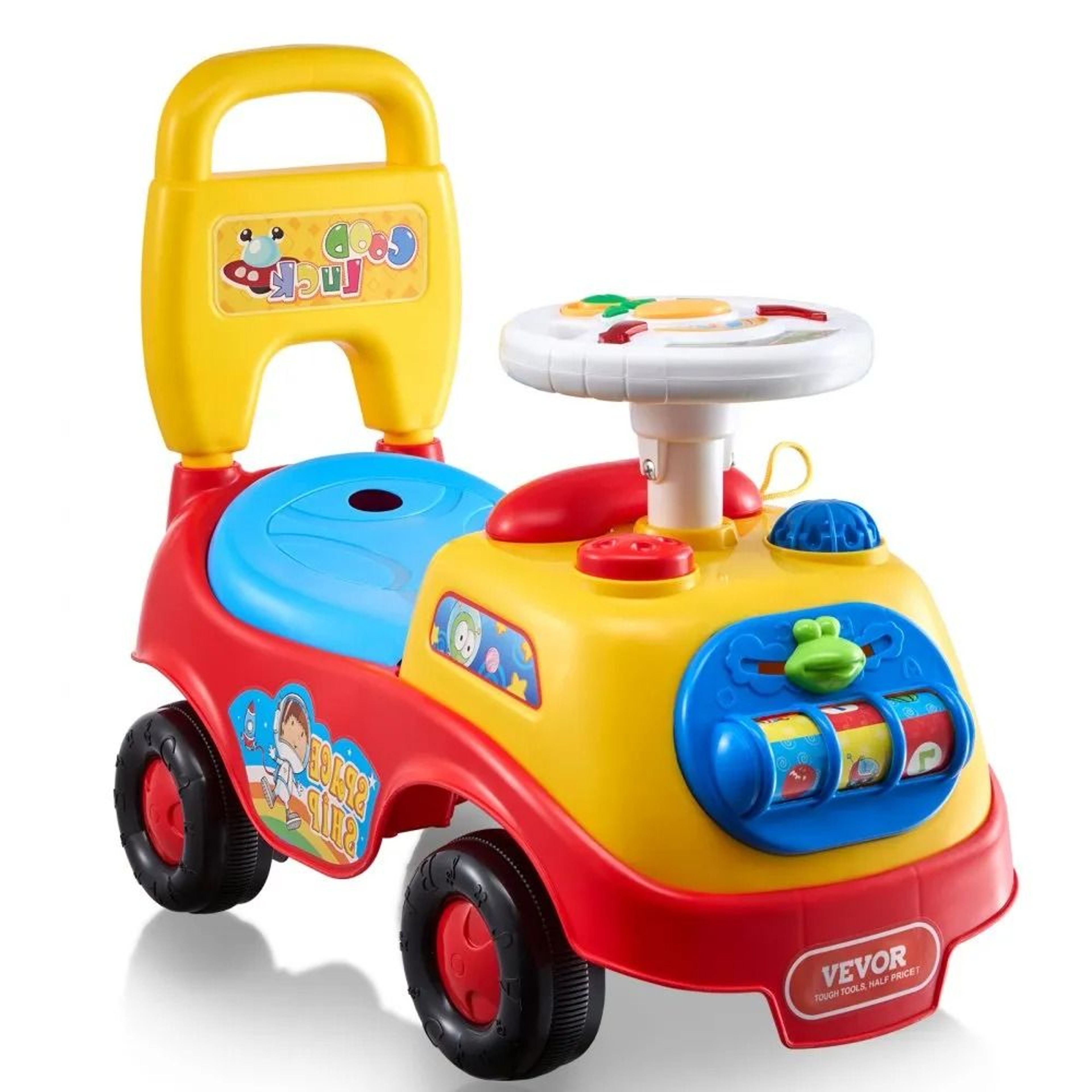 Toddler Ride On Push Car With Music Steering Wheel Storage Sit To Stand Toy For Ages 13 8