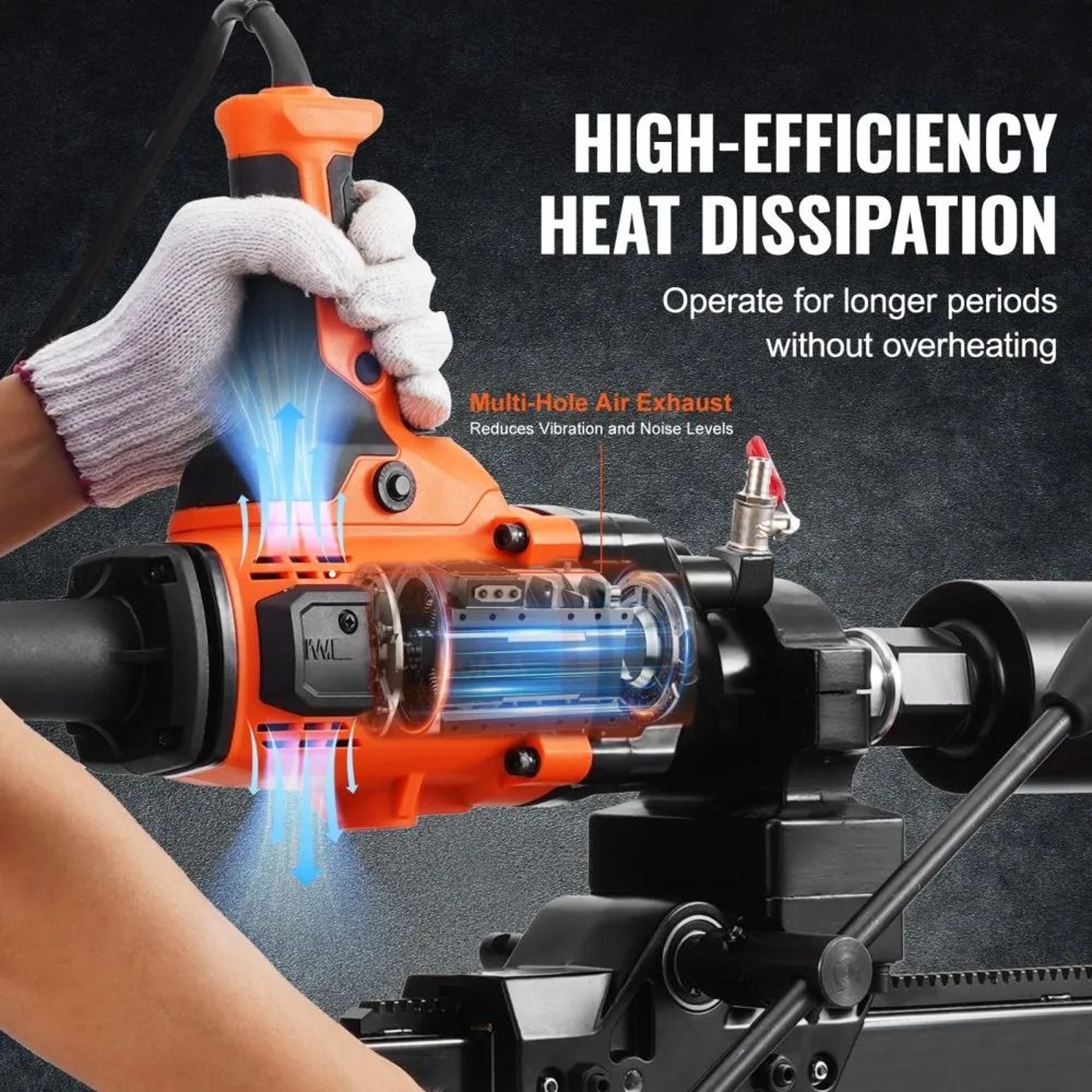 2000W Core Drill Machine With Stand For Concrete Brick And Marble 3