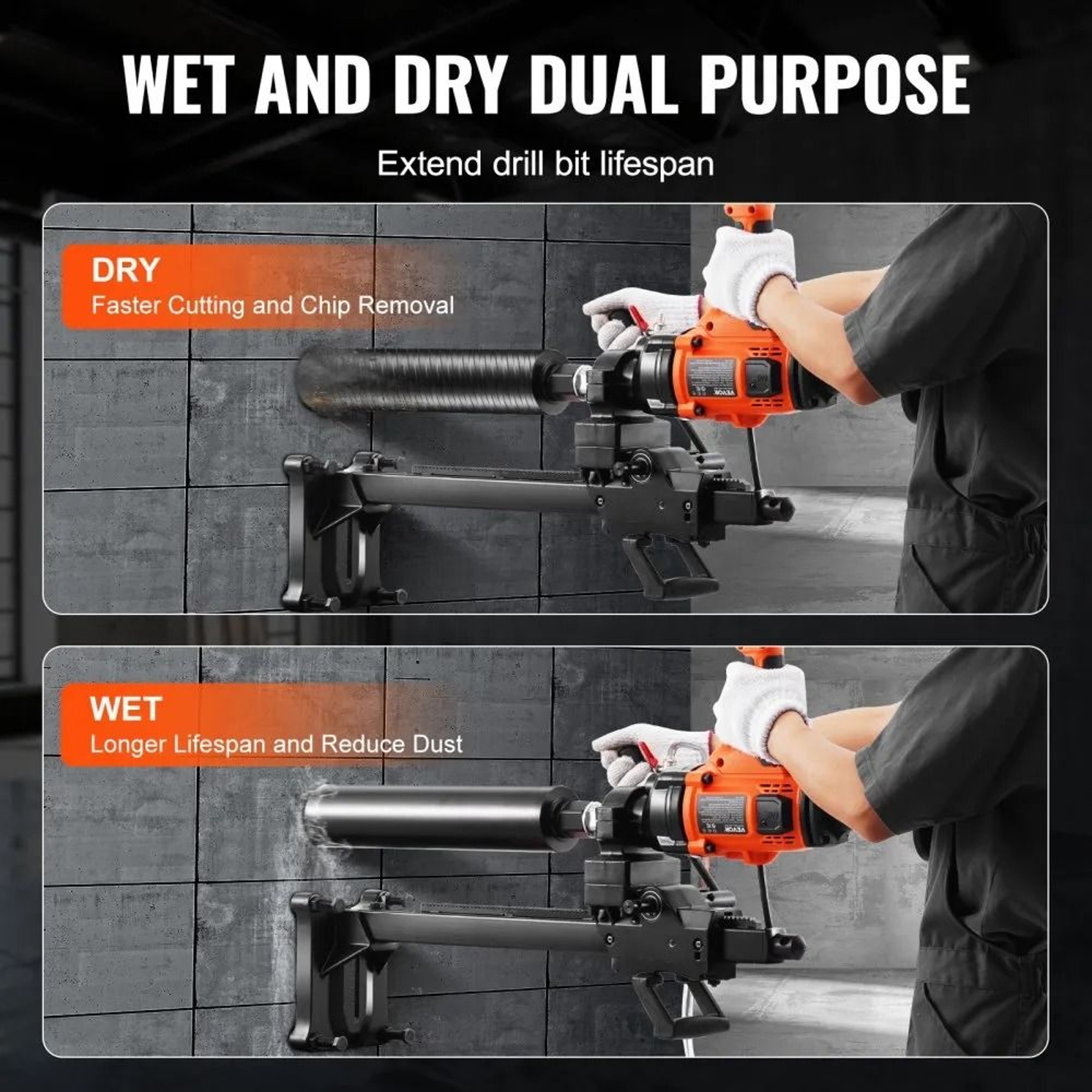 2000W Core Drill Machine With Stand For Concrete Brick And Marble 5