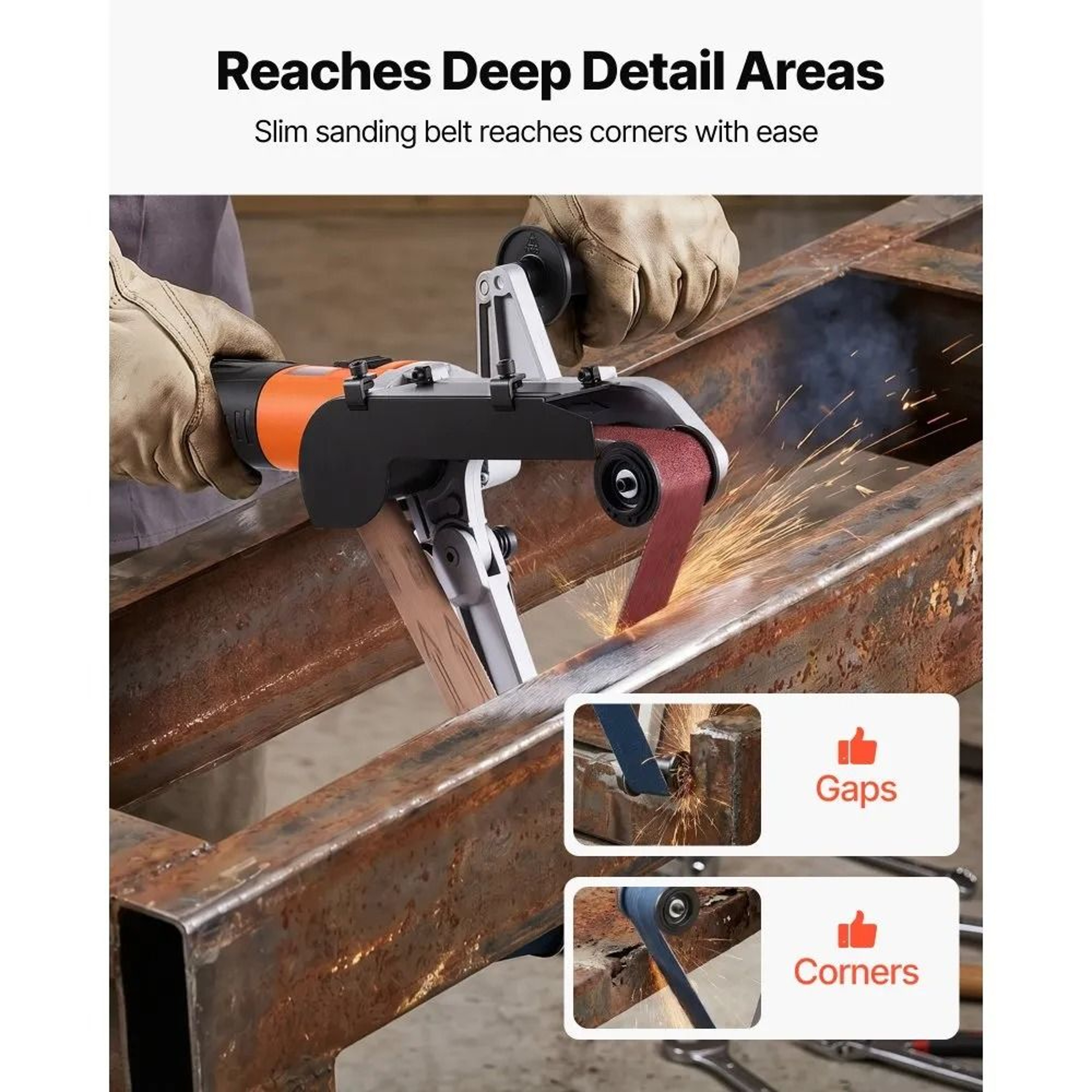 1000W Pipe Tube Polisher Sander With Variable Speed And 100 Sanding Belts 2