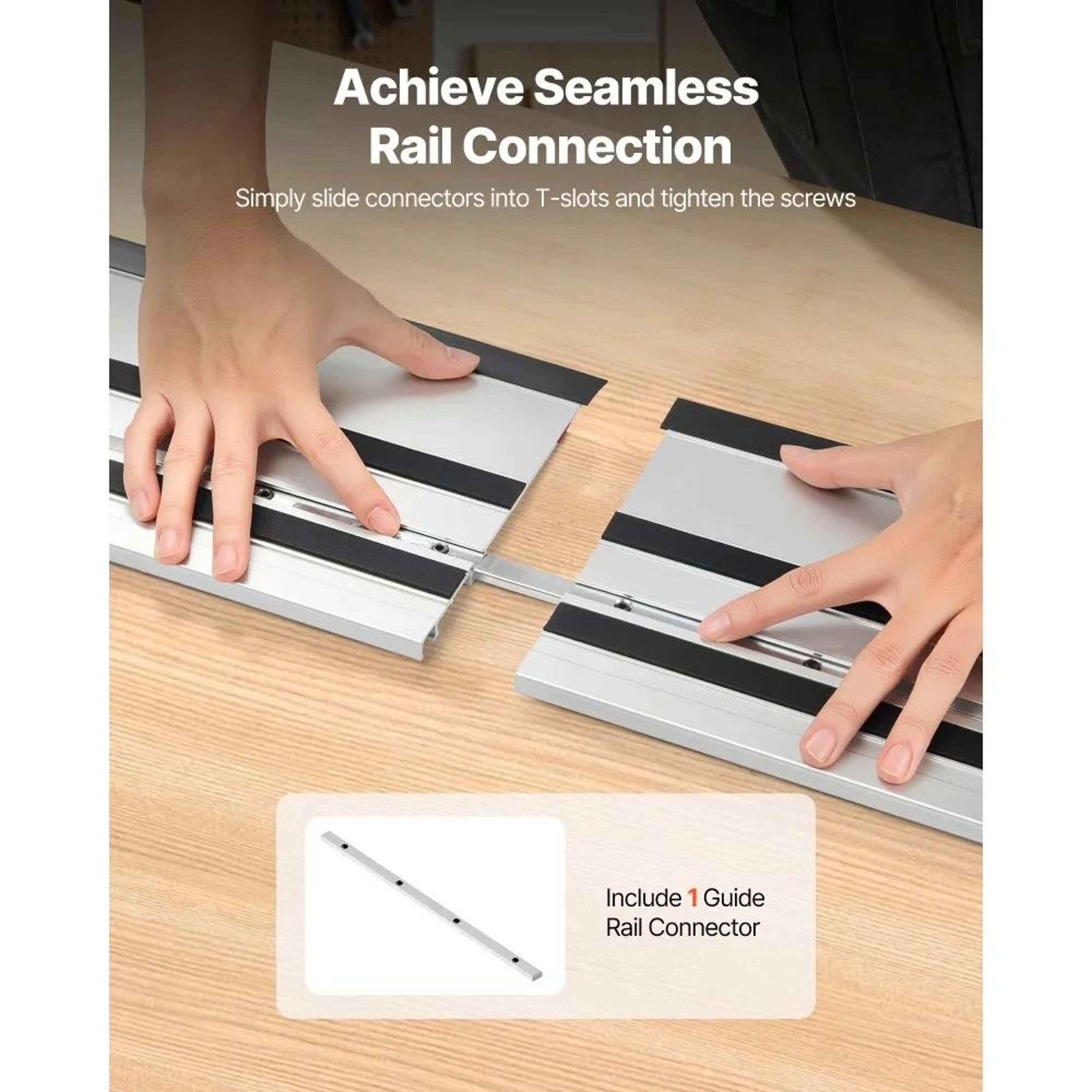 55 Inch Track Saw Guide Rail Kit For Precise Woodworking Cuts 3
