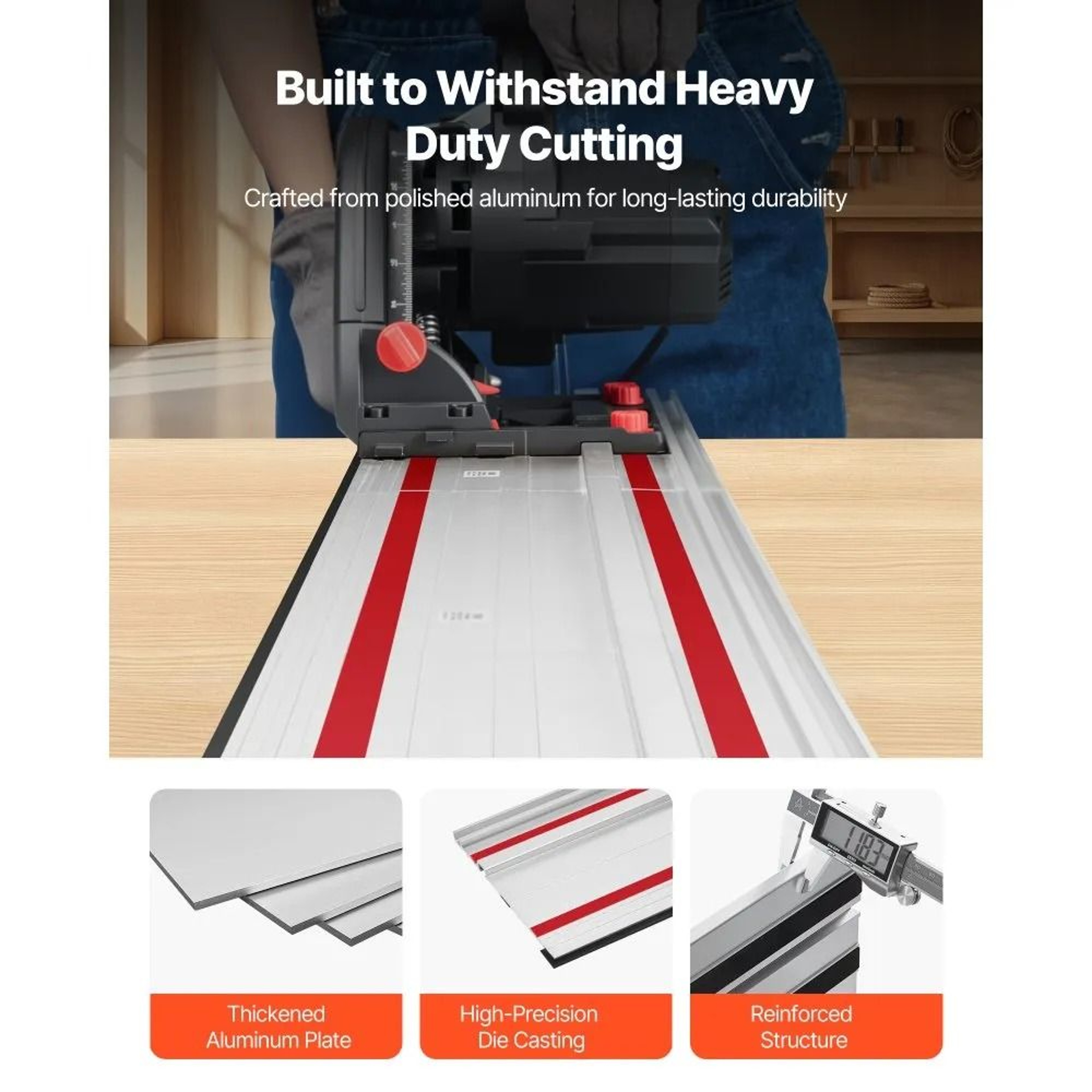 55 Inch Track Saw Guide Rail Kit For Precise Woodworking Cuts 4
