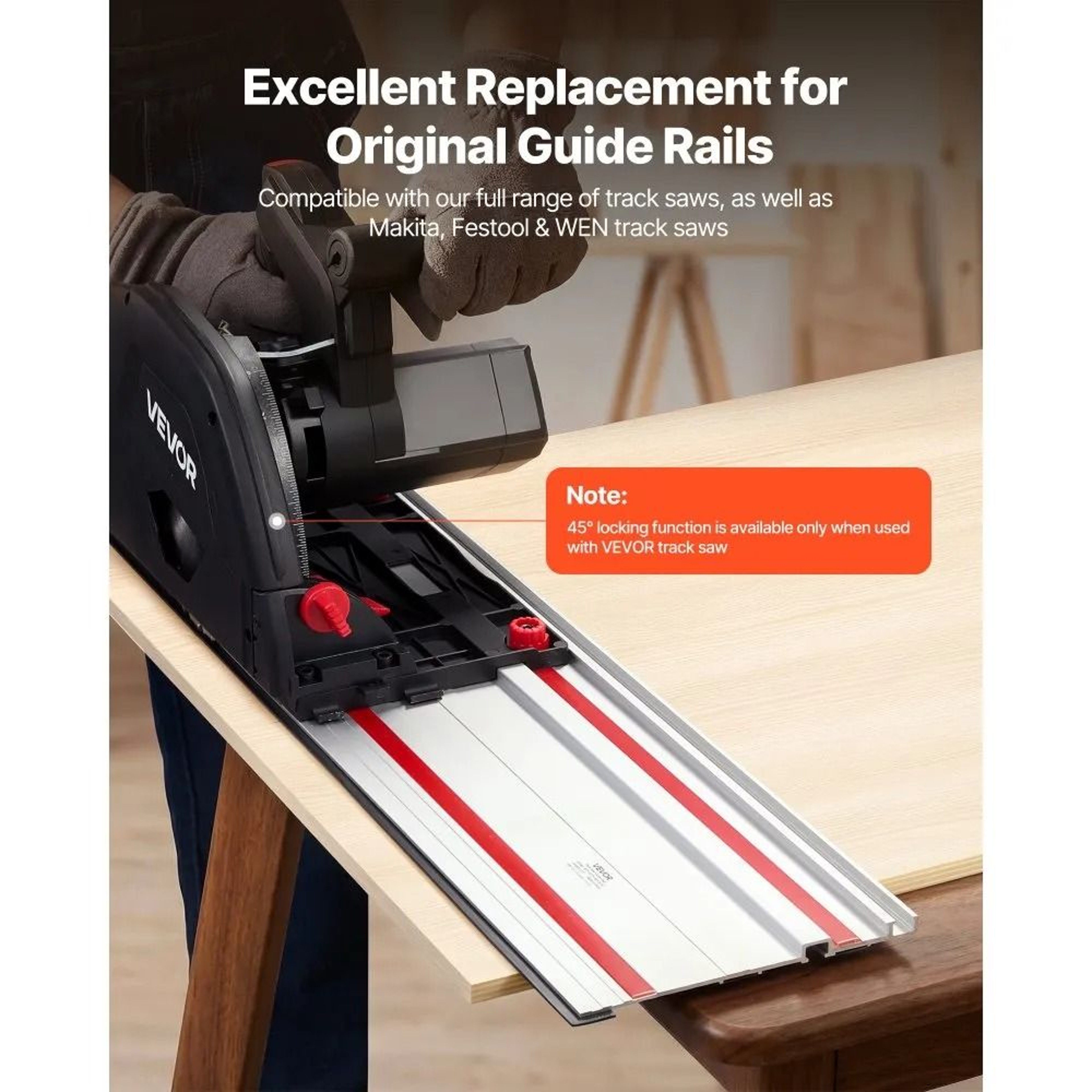 55 Inch Track Saw Guide Rail Kit For Precise Woodworking Cuts 1