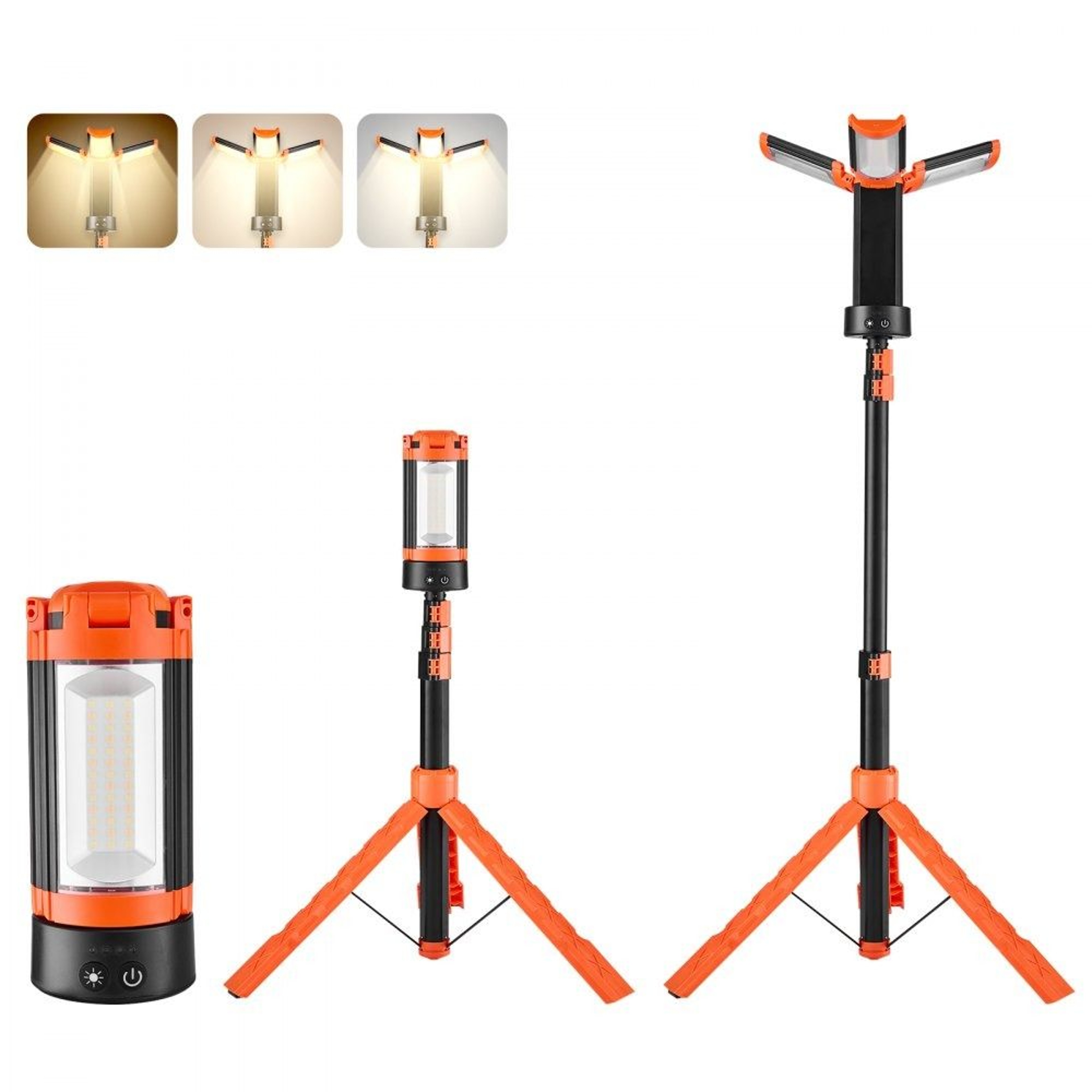 Rechargeable LED Work Light With Stand 2200 Lumens Portable Tripod Construction Light 0