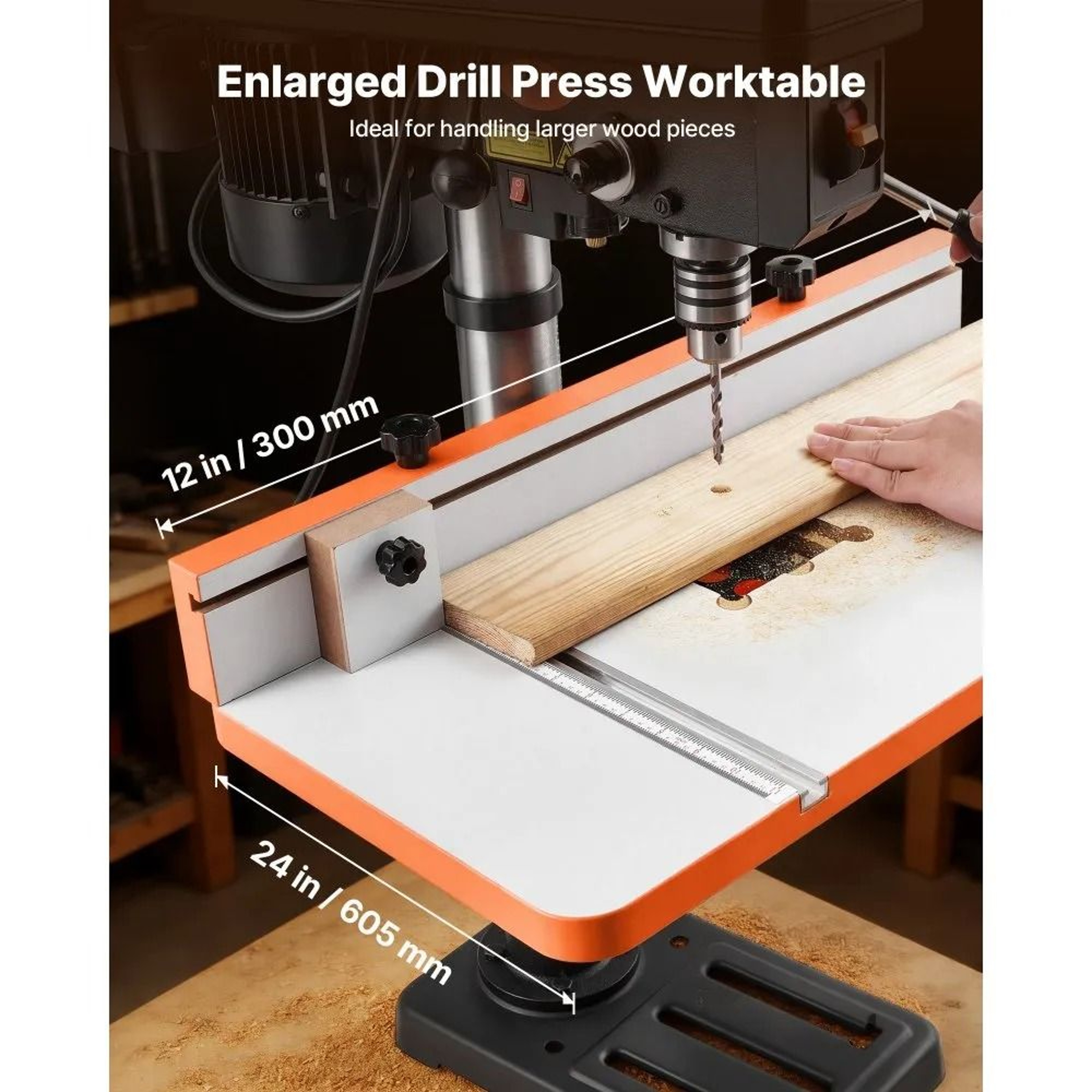 Drill Press Table 24 X 12 Inch With T Slots Adjustable Fence And Stop Block 5