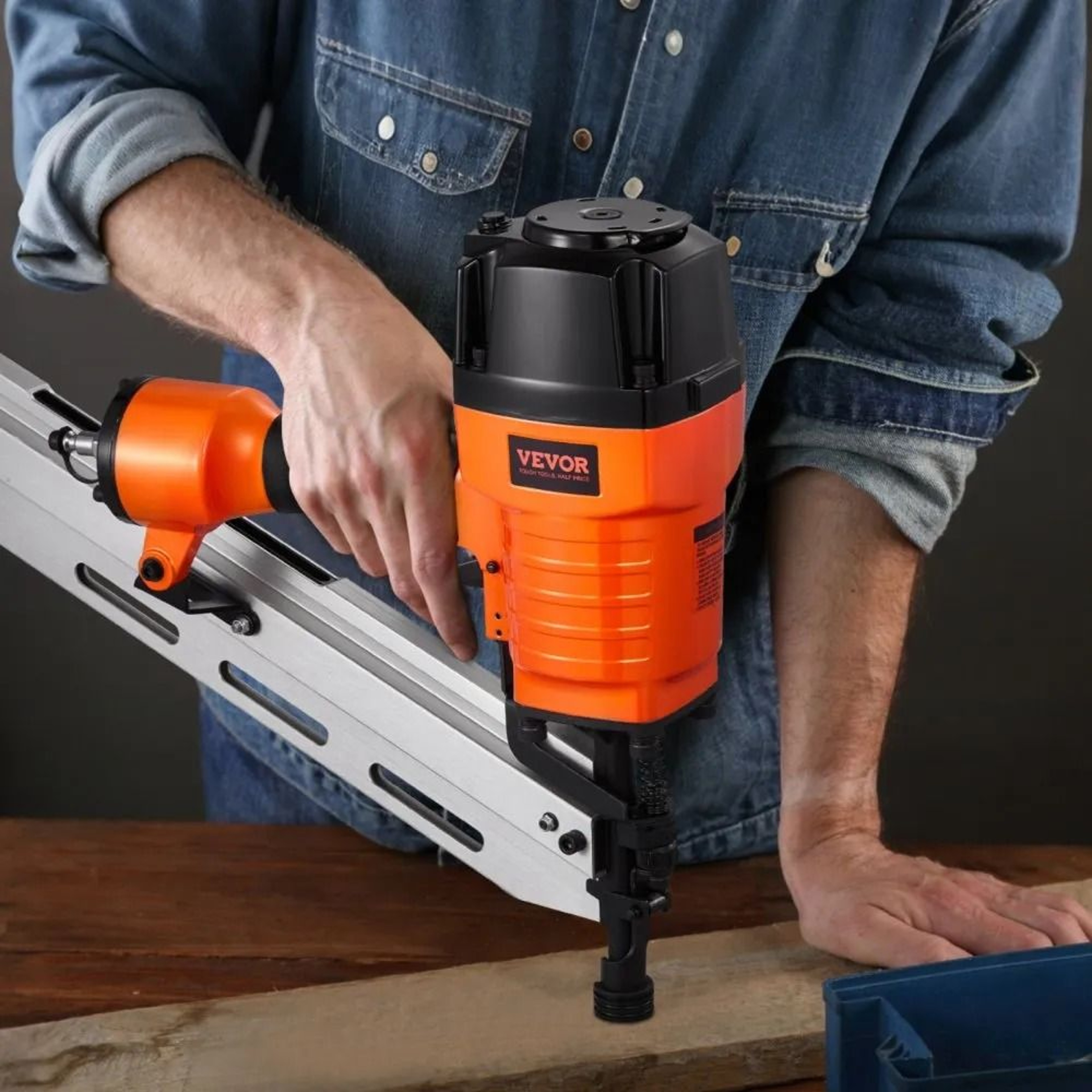 21 Degree Framing Nailer 80120 PSI Pneumatic Air Nail Gun With Depth Adjustment 5