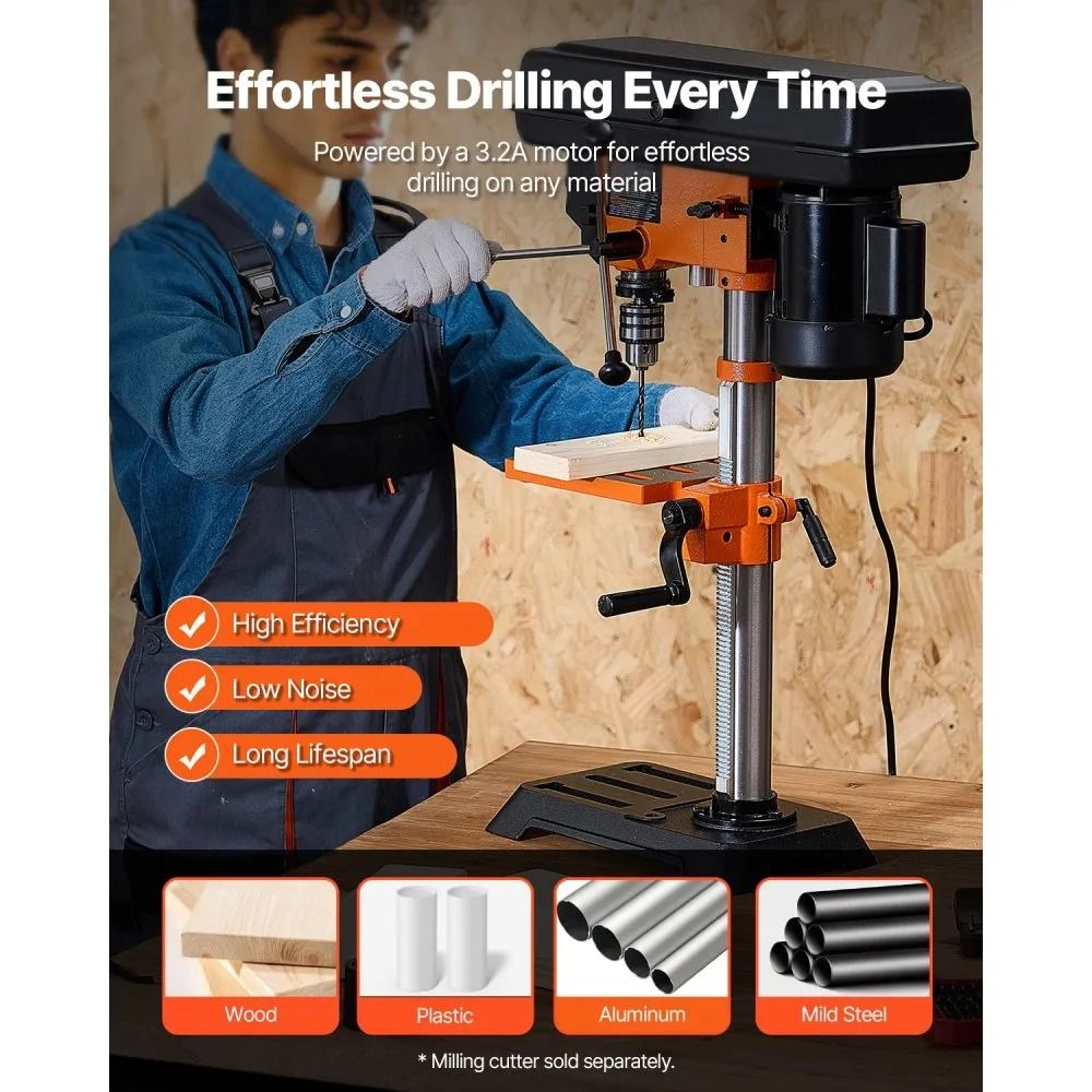 10 Inch Benchtop Drill Press Variable Speed Machine For Wood And Metal Drilling 1