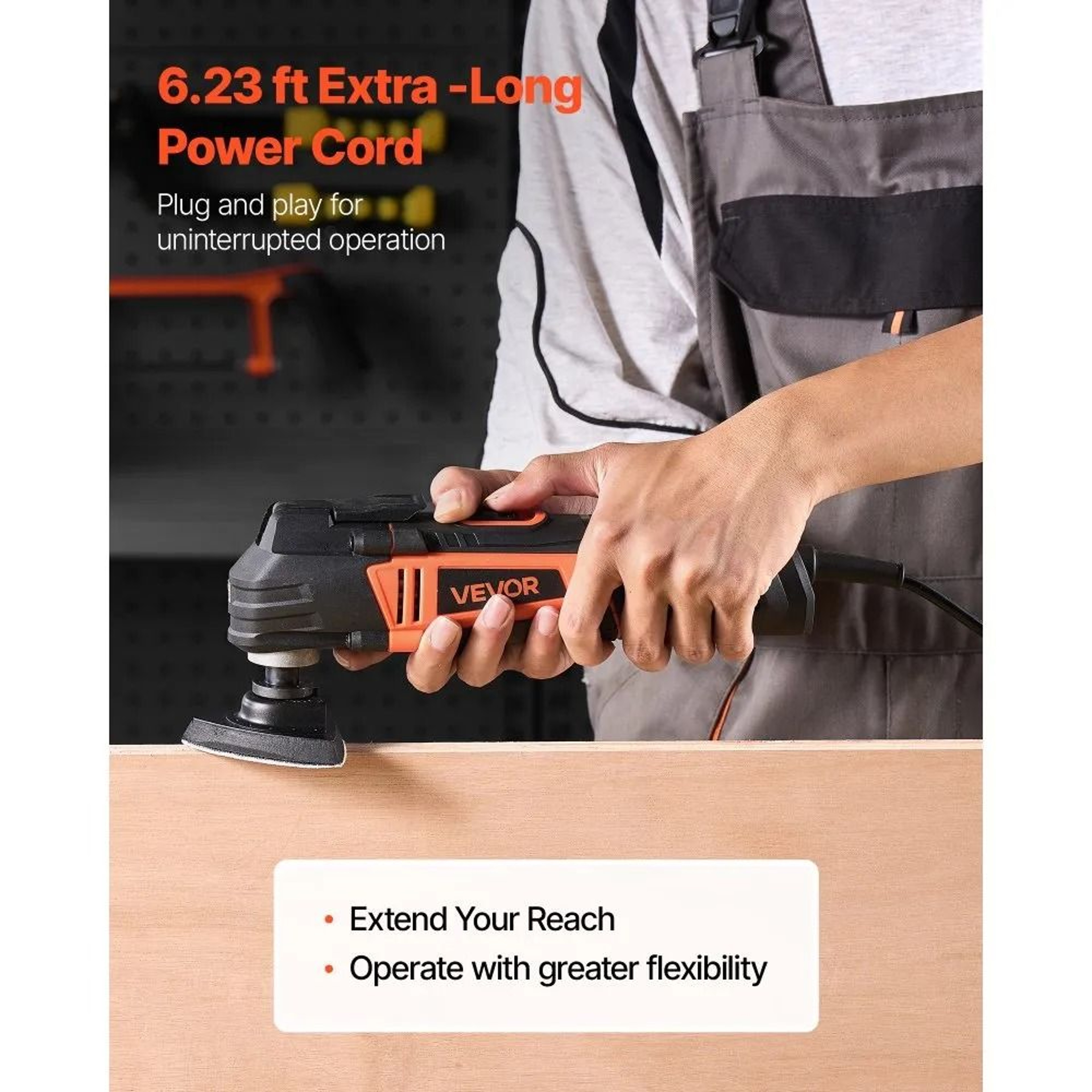 Oscillating Multi Tool 4 Amp Corded Electric Multitool With 6 Speeds LED Light And 13 Accessories 2