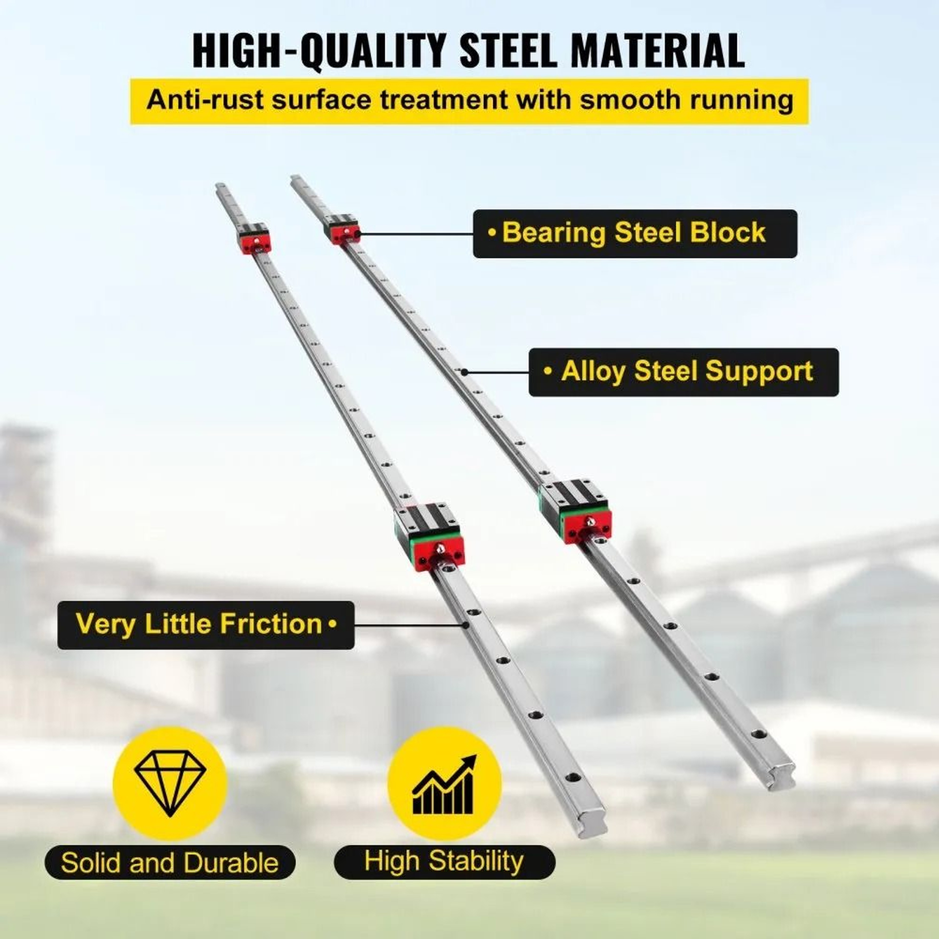HSR15 1500mm Linear Guide Rail With 4 Bearing Blocks For CNC Precision Motion Systems 1
