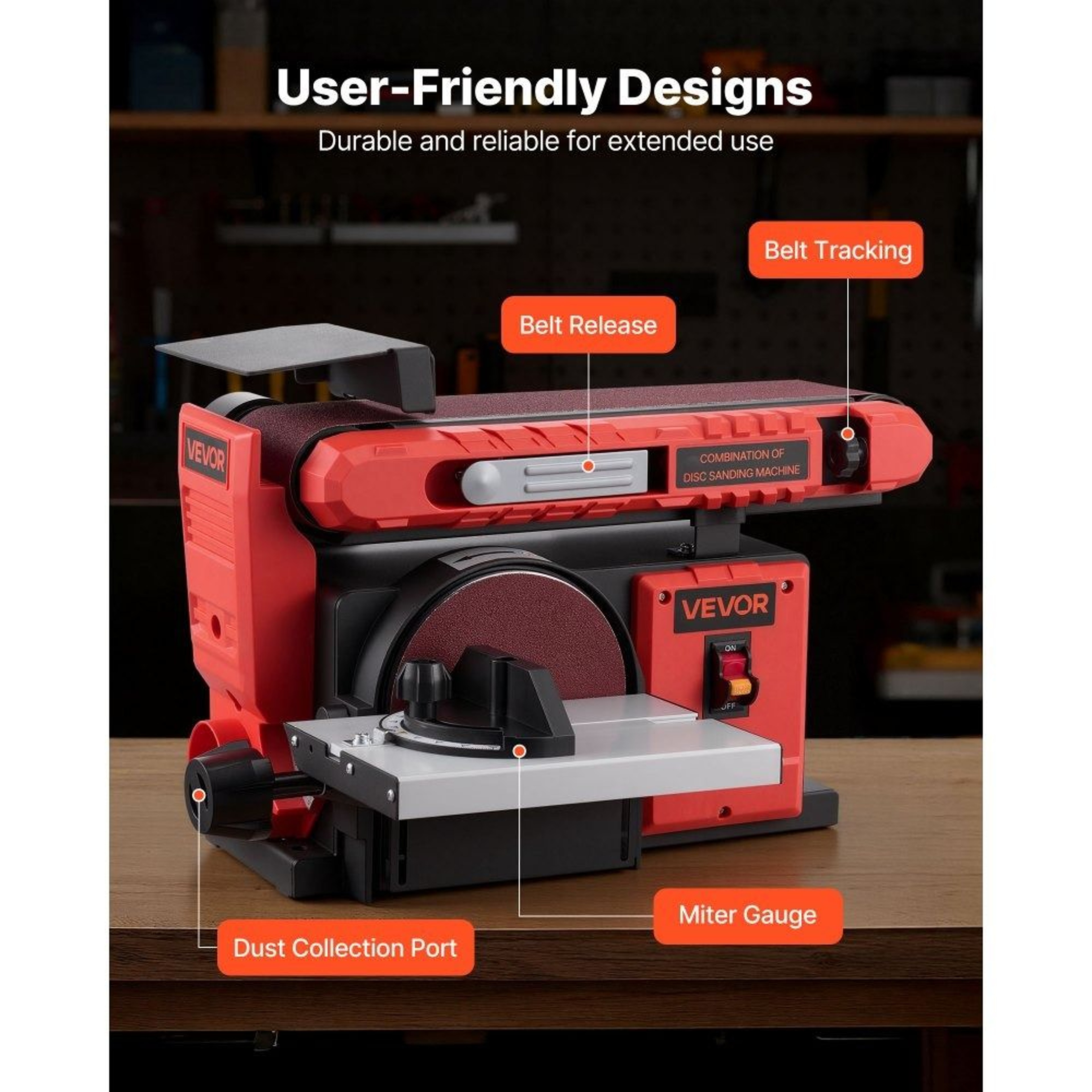 6 Inch Disc Sander And 4 X 36 Inch Belt Sander Combo For Woodworking DIY Projects 2
