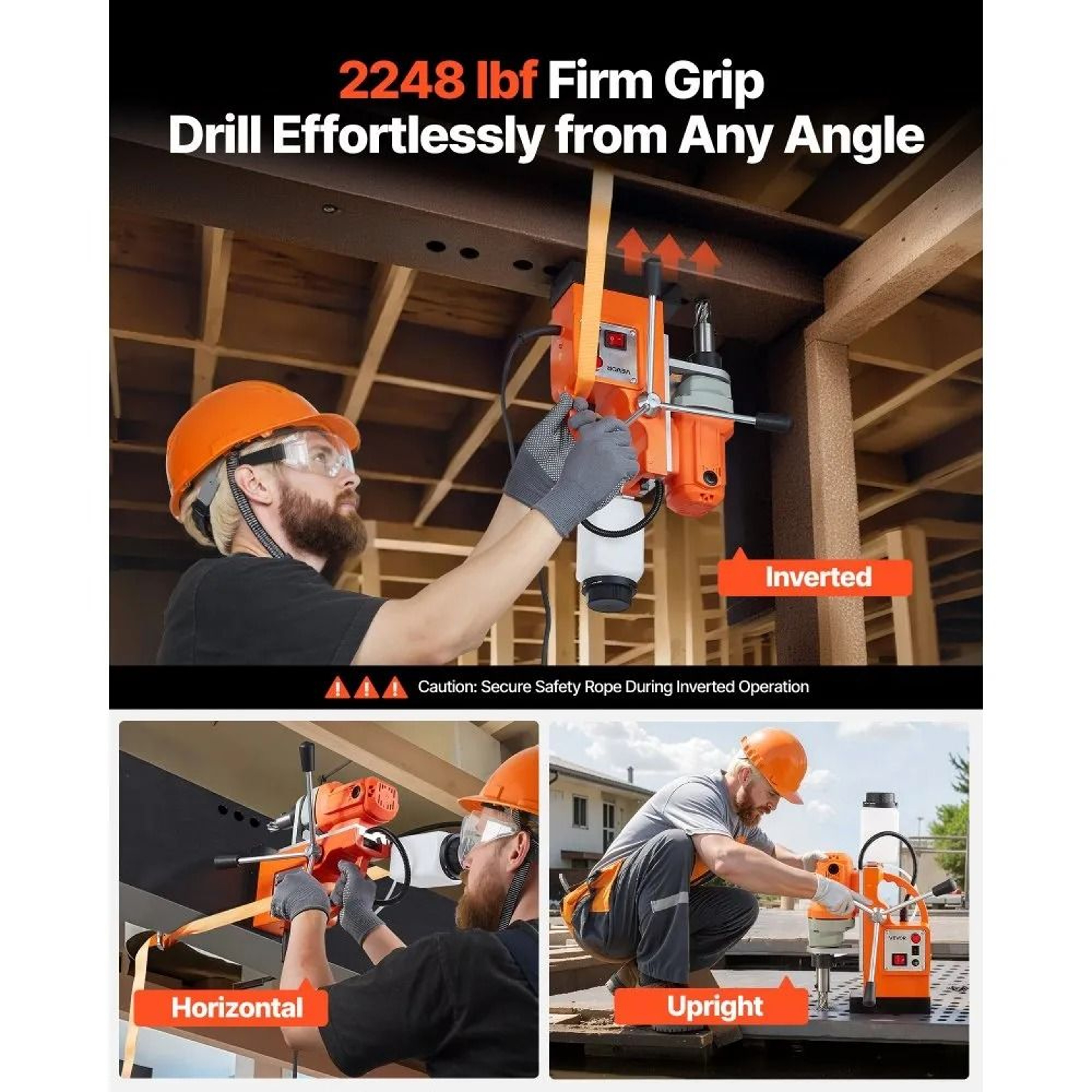 Magnetic Drill Press 1200W Heavy Duty Mag Drill Machine With 15 Inch Drilling Capacity 2