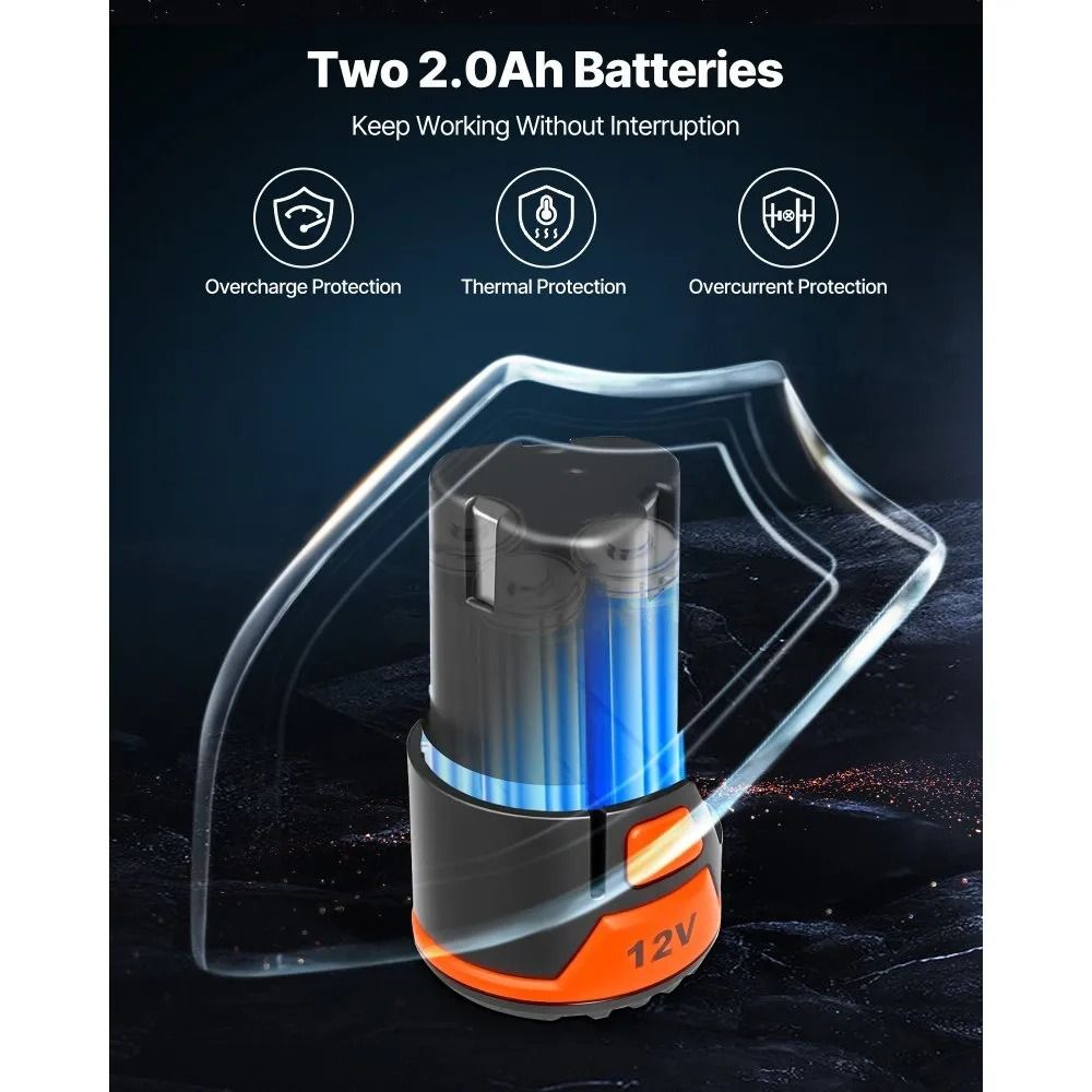 Cordless Impact Driver 12V Brushless Motor With Battery Charger And 20 Bits 6