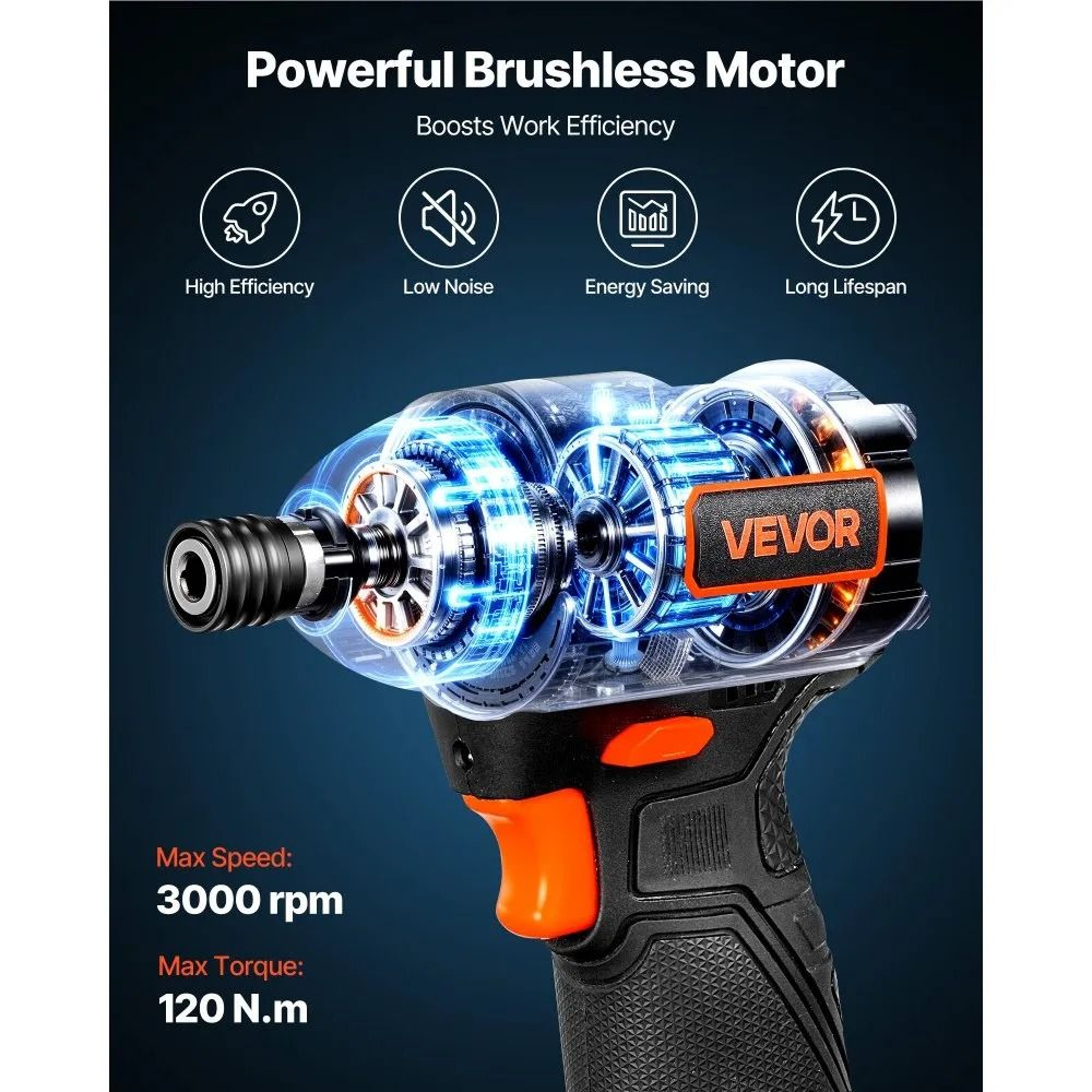 Cordless Impact Driver 12V Brushless Motor With Battery Charger And 20 Bits 1