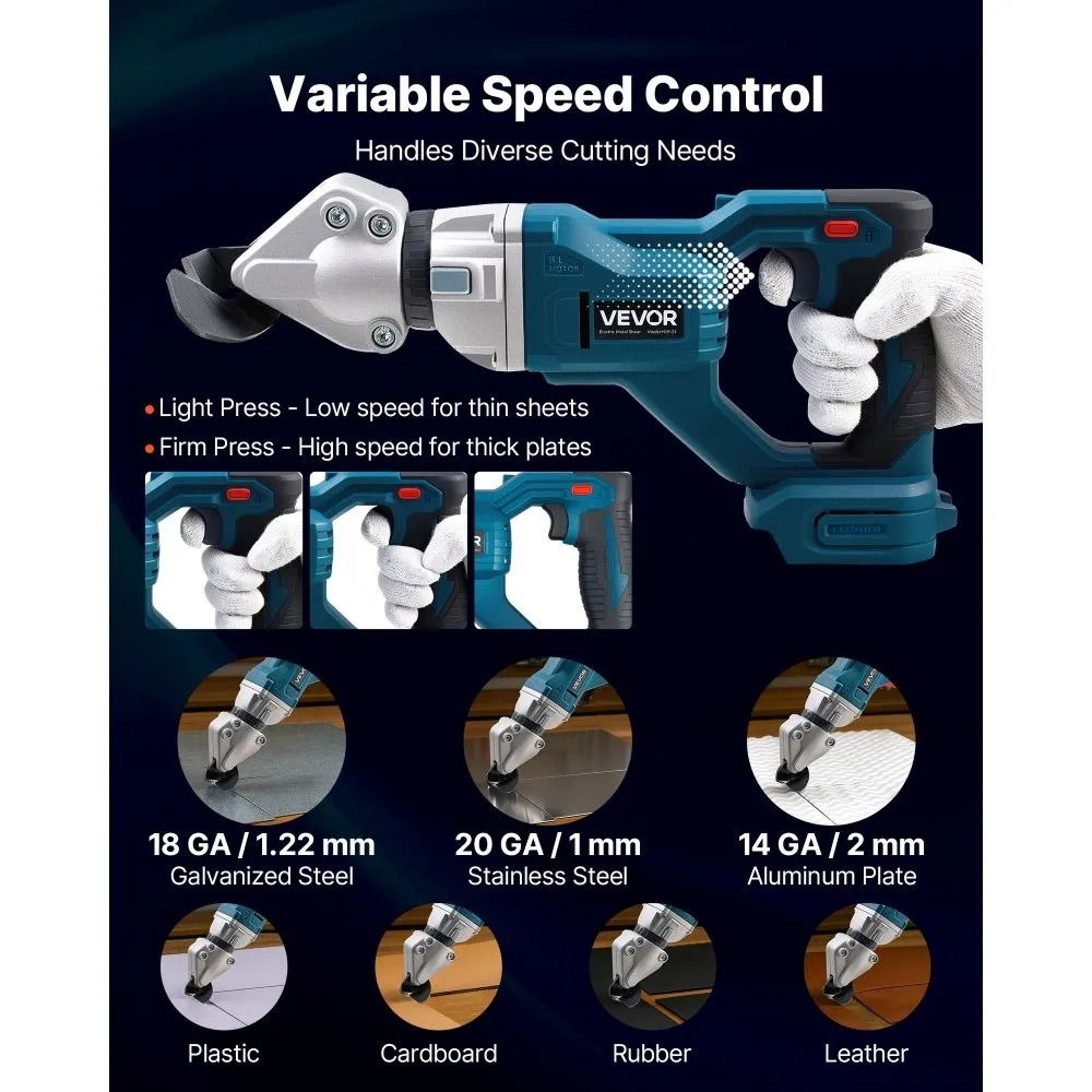 Cordless Metal Shear Sheet Metal Cutter With 360 Pivoting Head 25000 RPM 2