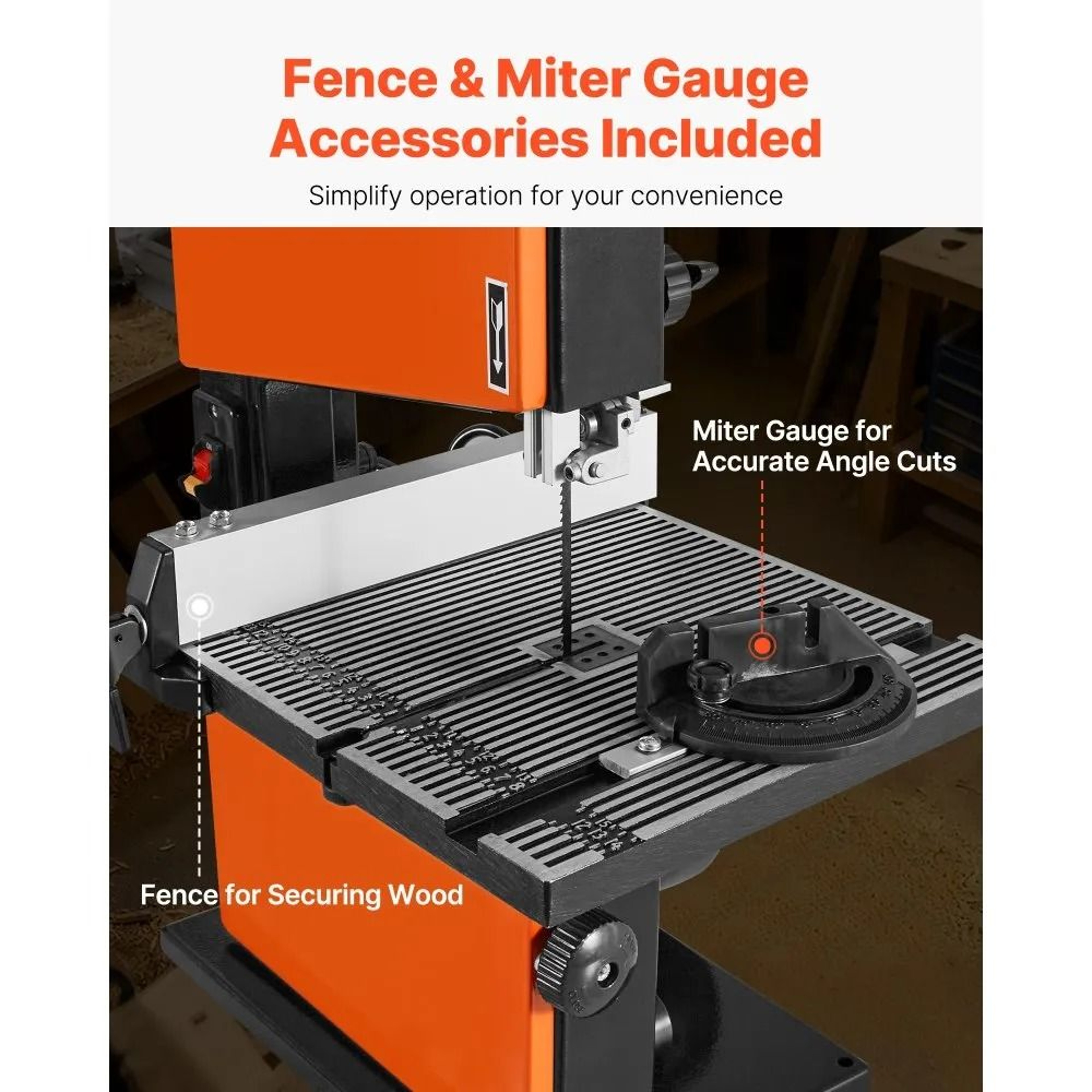 9 Inch Benchtop Band Saw With 12 HP Motor For Precision Woodworking Cuts 3