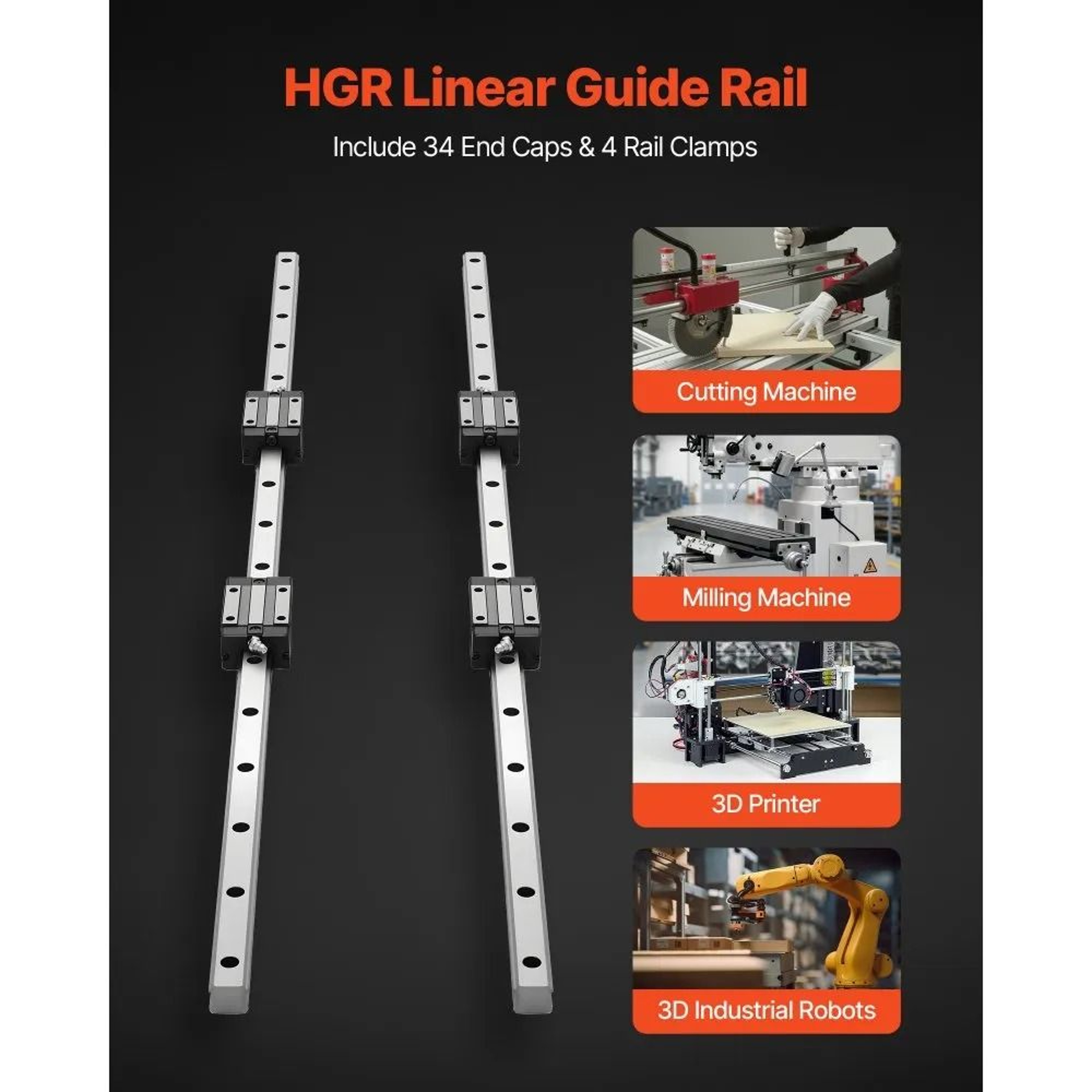 HGR20 Linear Rail Guide Kit 1000mm Precision Motion Rails With Bearing Blocks For CNC And 3D Printe 1