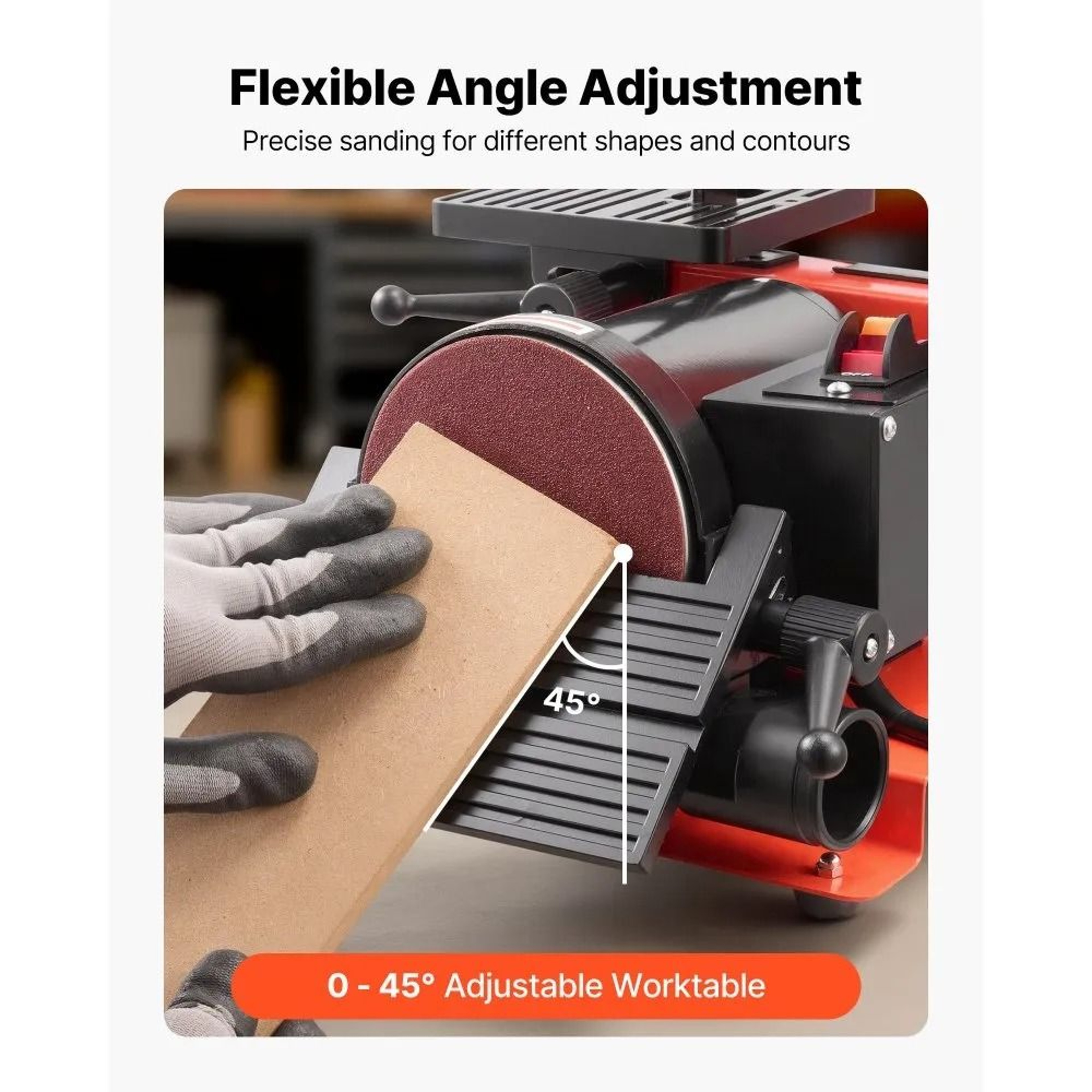 5 Inch Disc Sander And 1 X 30 Inch Belt Sander 250W Benchtop Sanding Machine 4