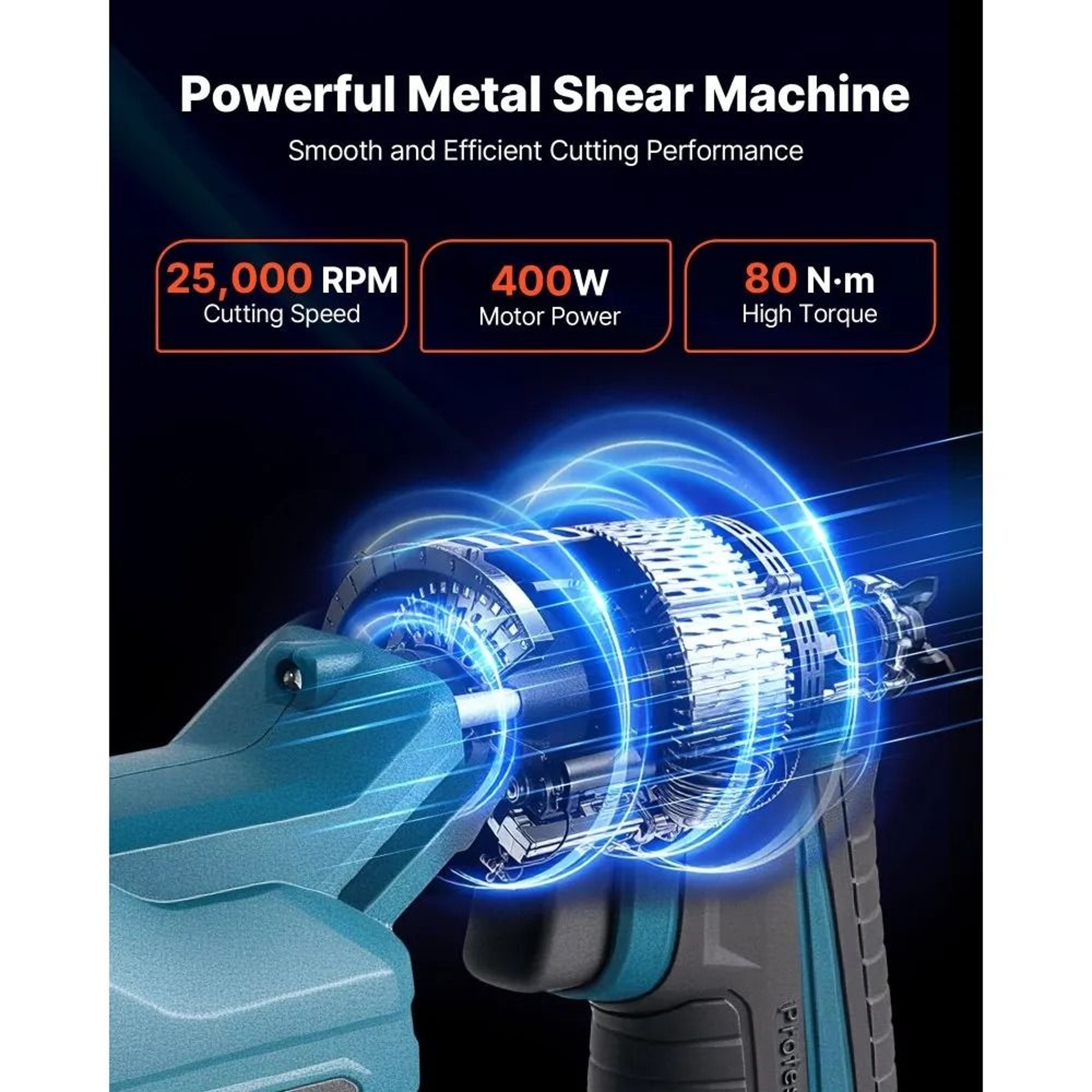 Cordless Metal Shear Sheet Metal Cutter With 360 Degree Pivoting Head And Double Blades 1