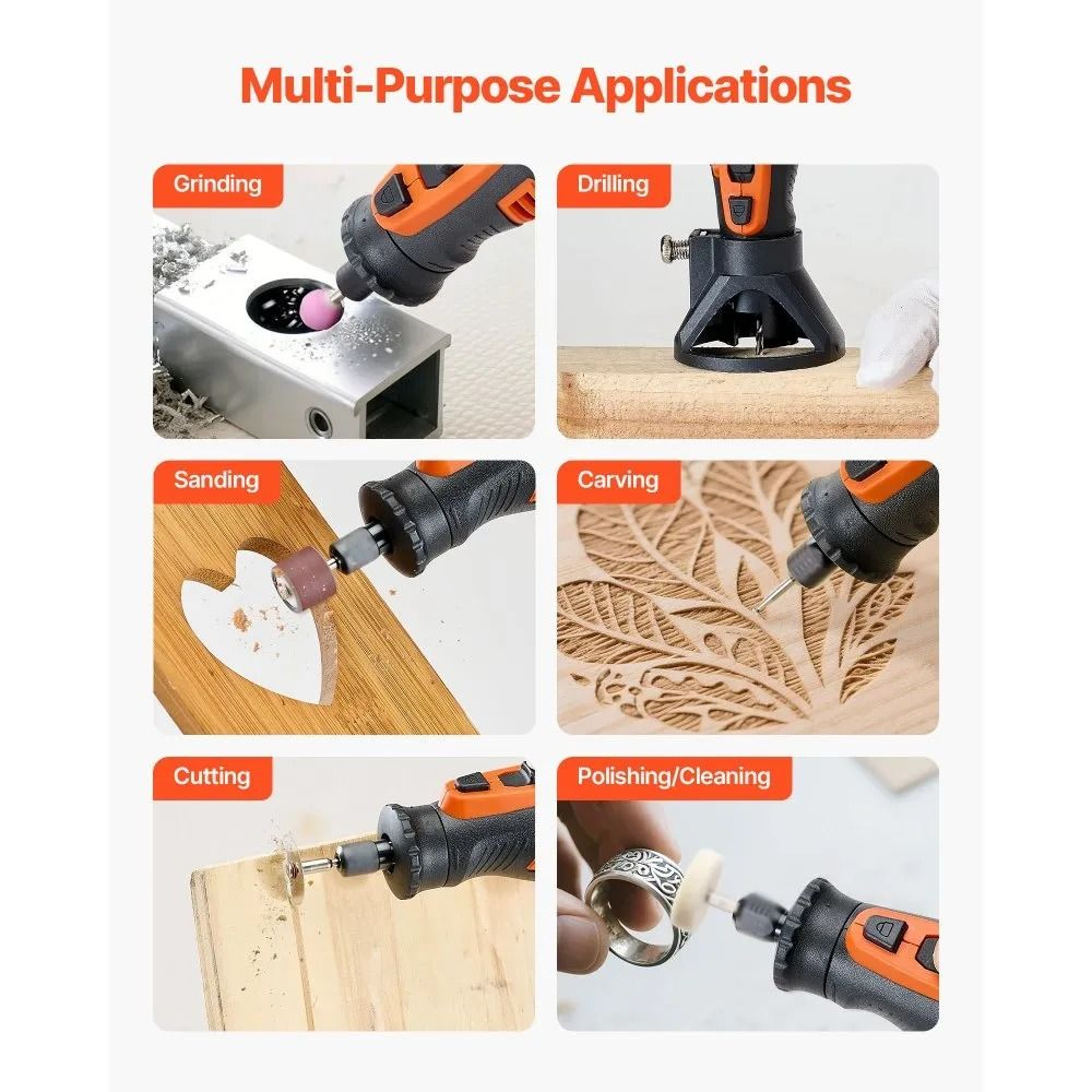 Cordless Rotary Tool Kit 136 Piece Mini Power Tool For DIY Craft Engraving And Polishing 3
