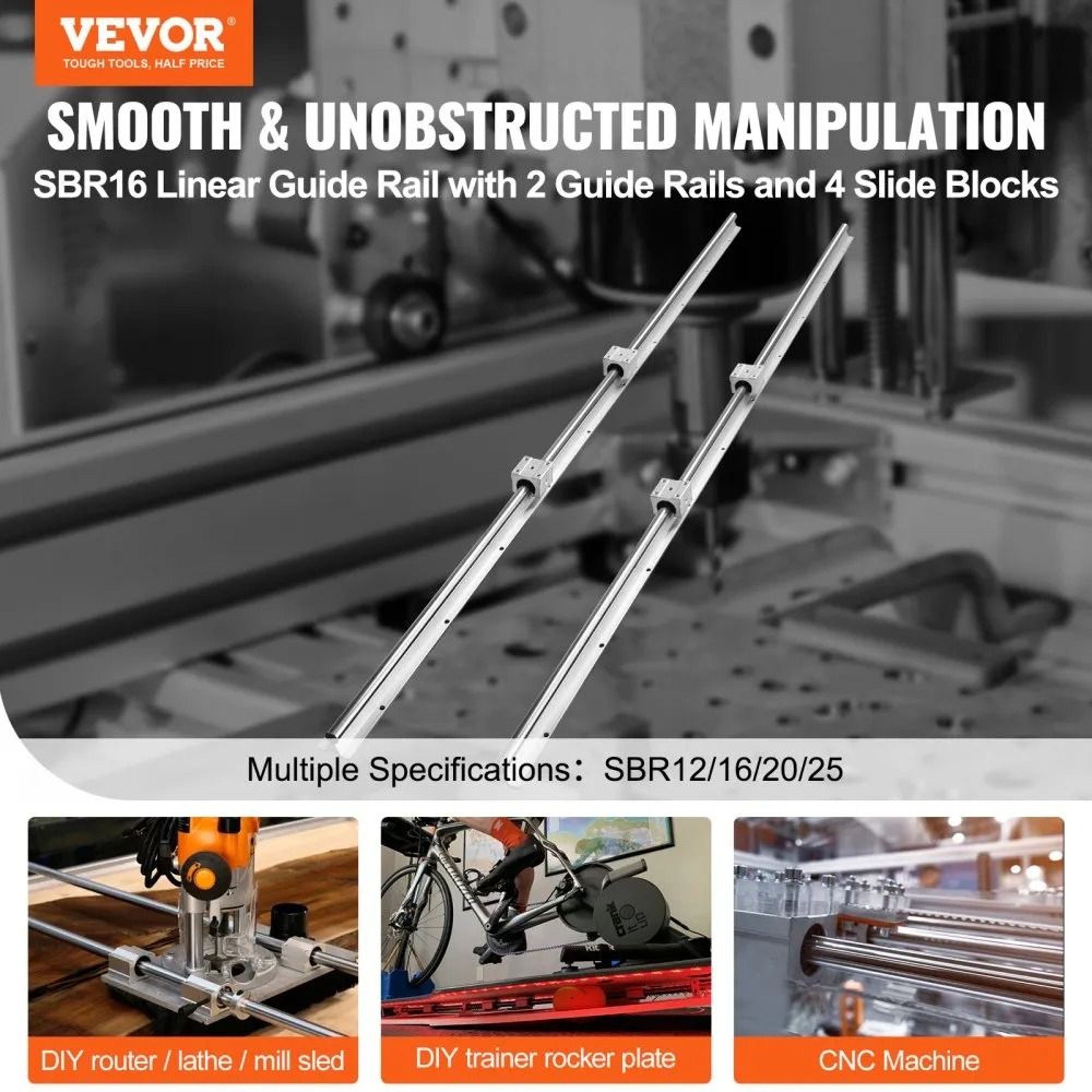 SBR16 1500mm Linear Guide Rail Kit For Smooth Precision CNC Motion 1