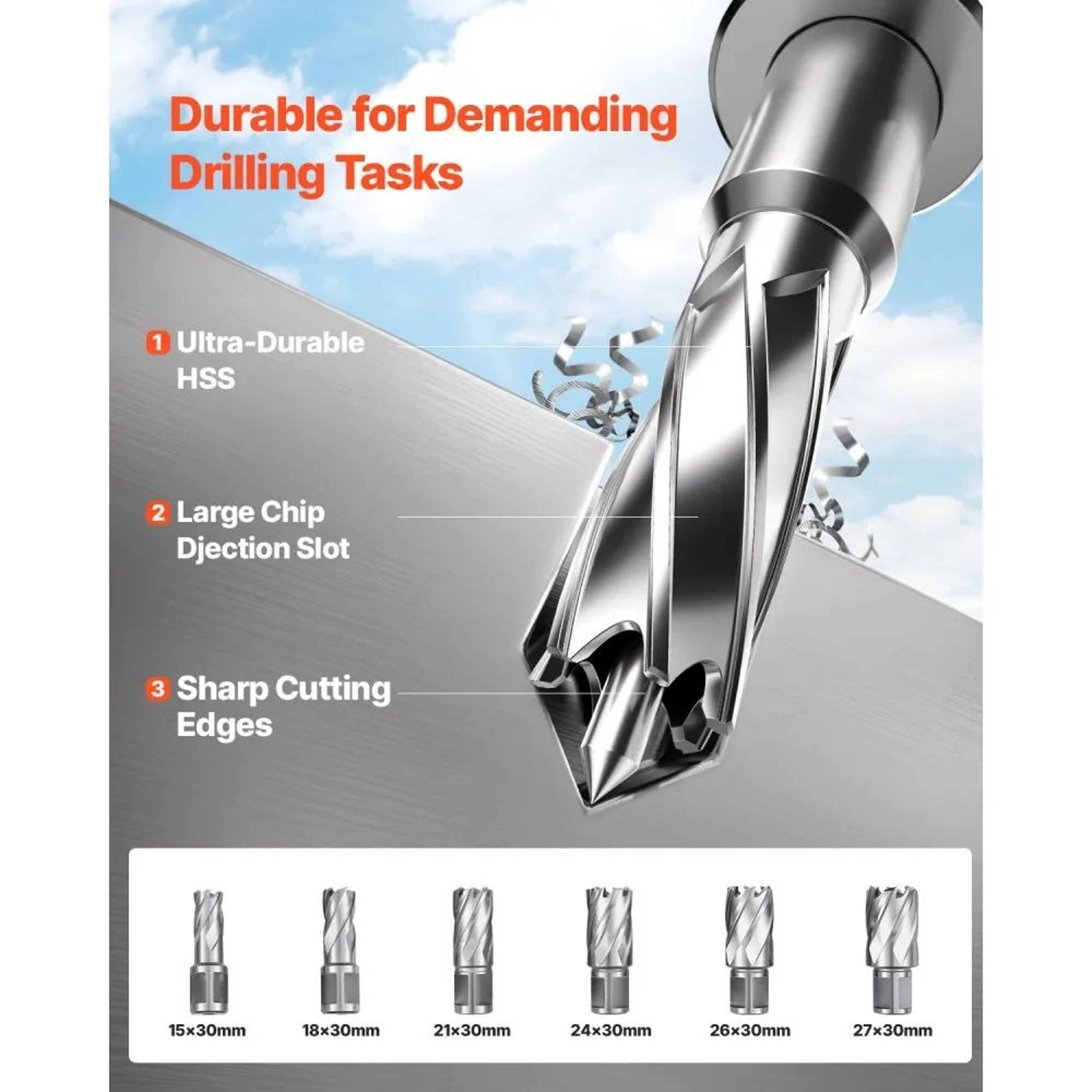 1450W Magnetic Drill Press With 6 Coring Bits And Variable Speed 3