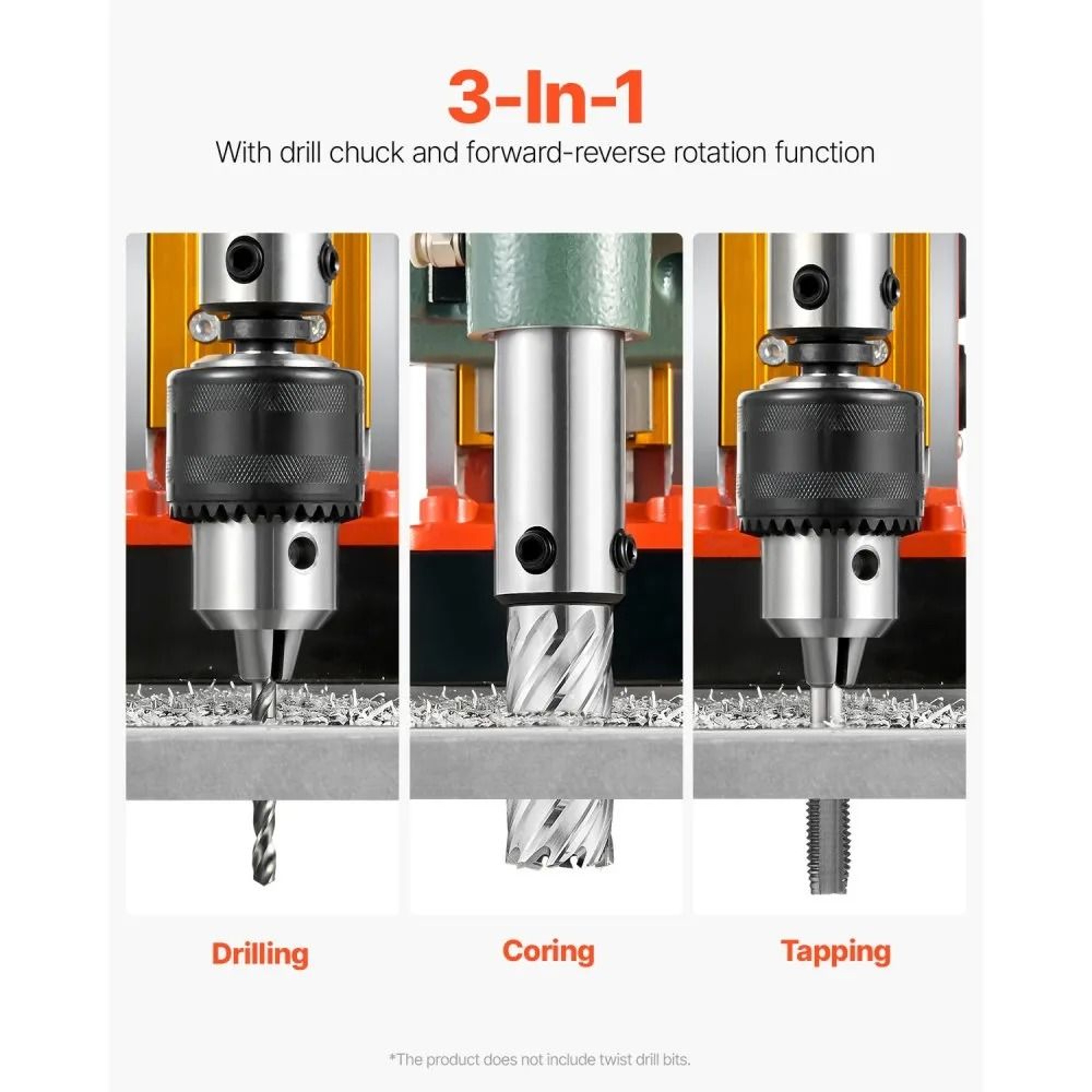 1450W Magnetic Drill Press With 6 Coring Bits And Variable Speed 4