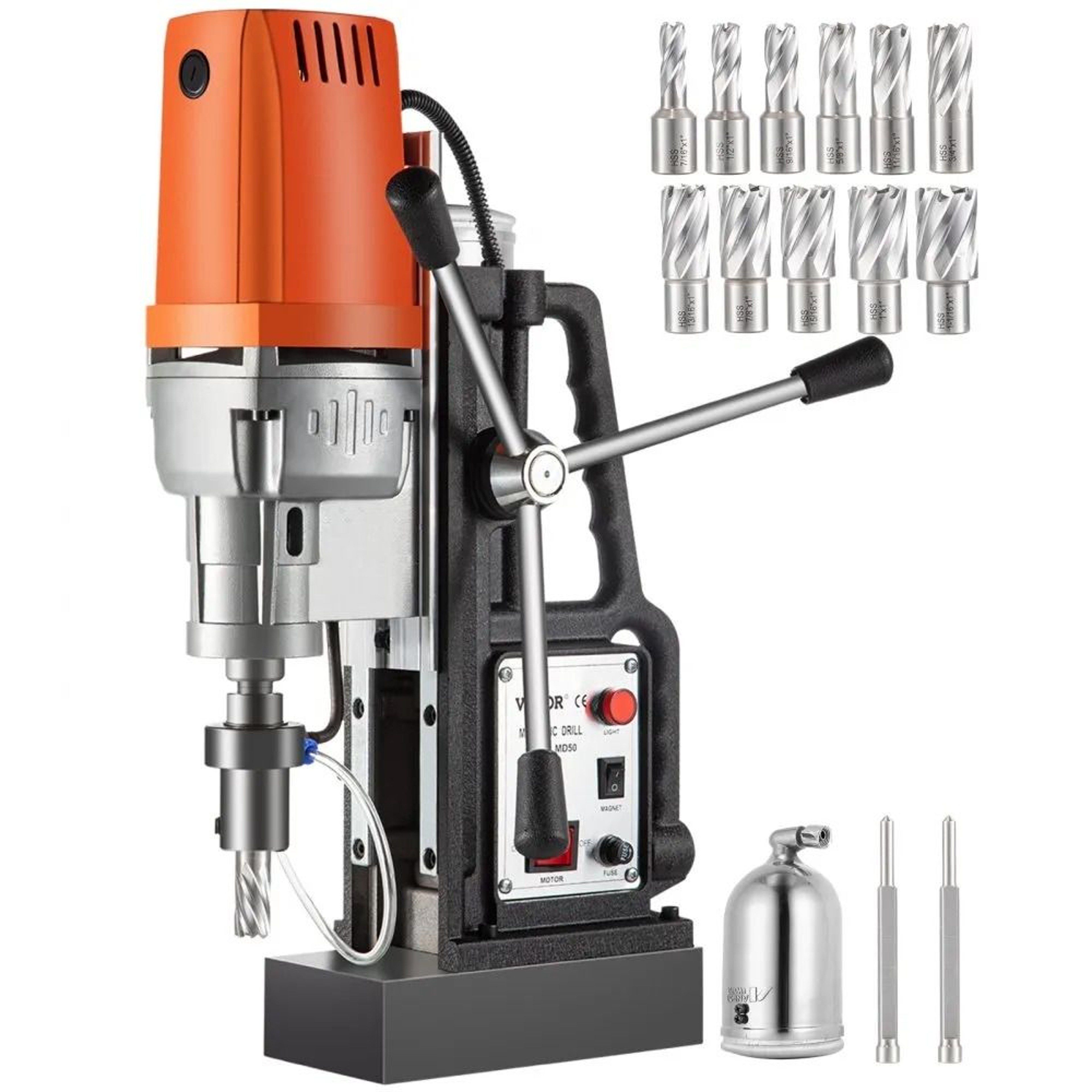 1450W Magnetic Drill Press With 2 Inch Capacity And 11 Piece Annular Cutter Kit 0