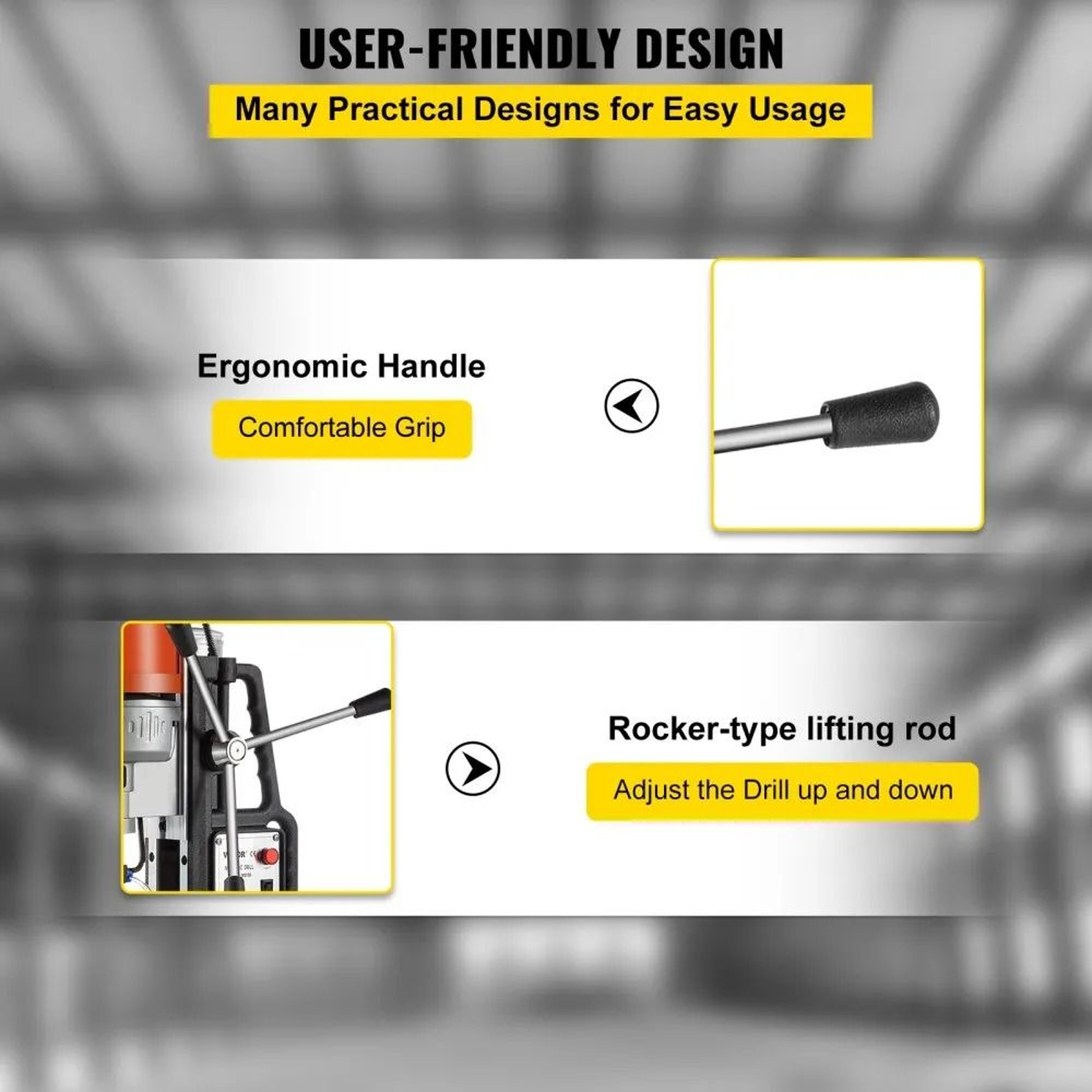1450W Magnetic Drill Press With 2 Inch Capacity And 11 Piece Annular Cutter Kit 2