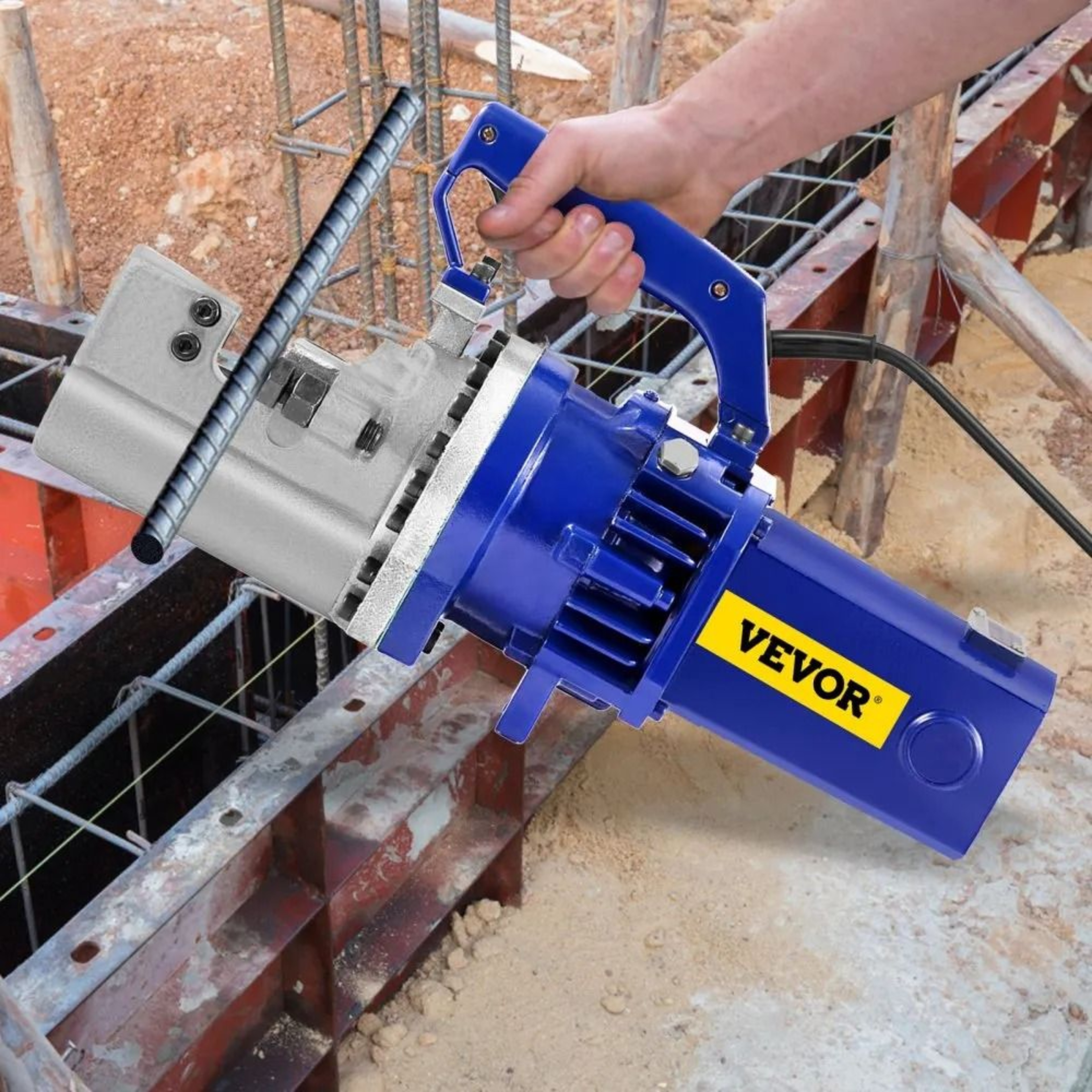 Portable Electric Hydraulic Rebar Cutter 1700W Heavy Duty Steel Bar Cutting Tool 7