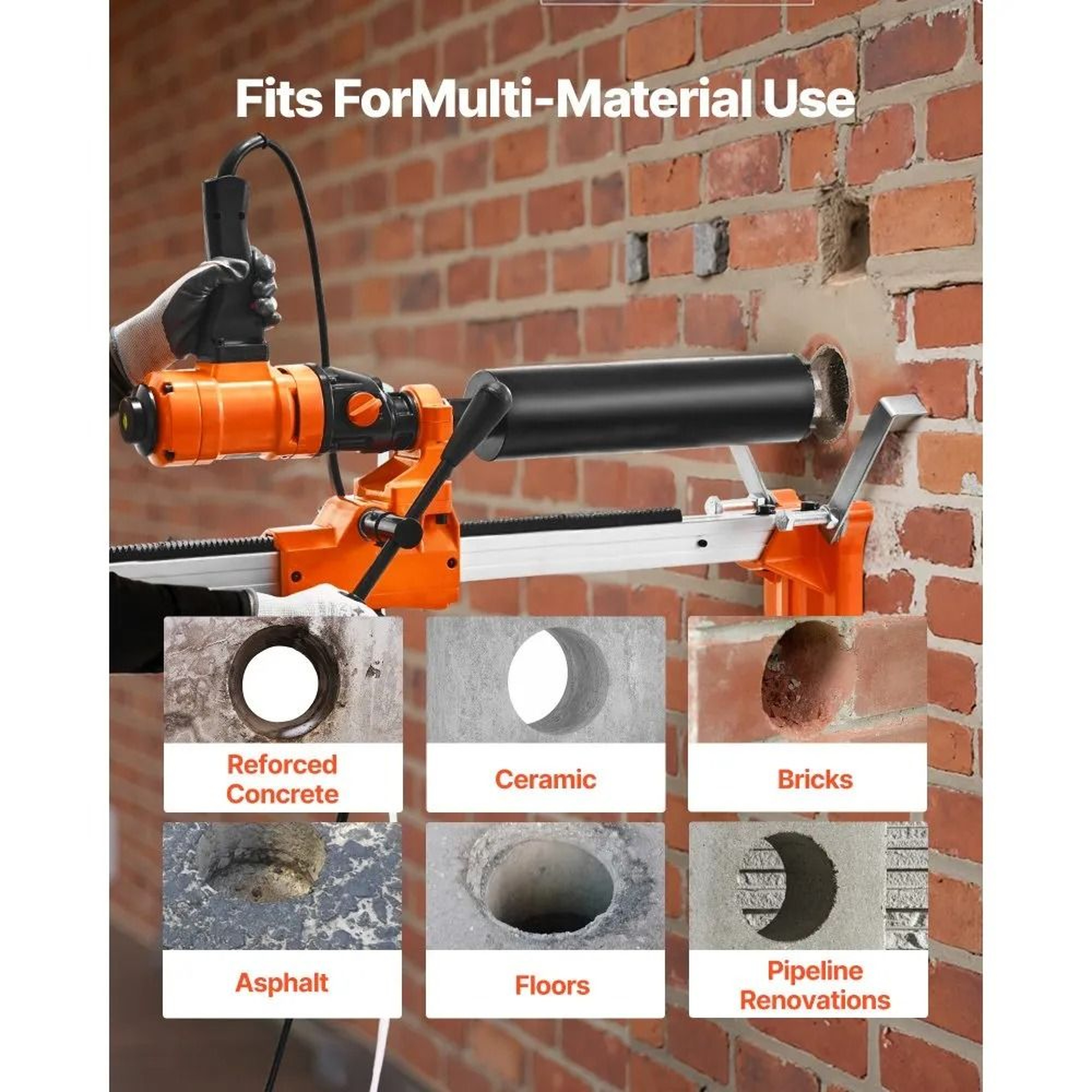 8 Inch Diamond Core Drill Machine Wet Dry Concrete Drilling Rig 2