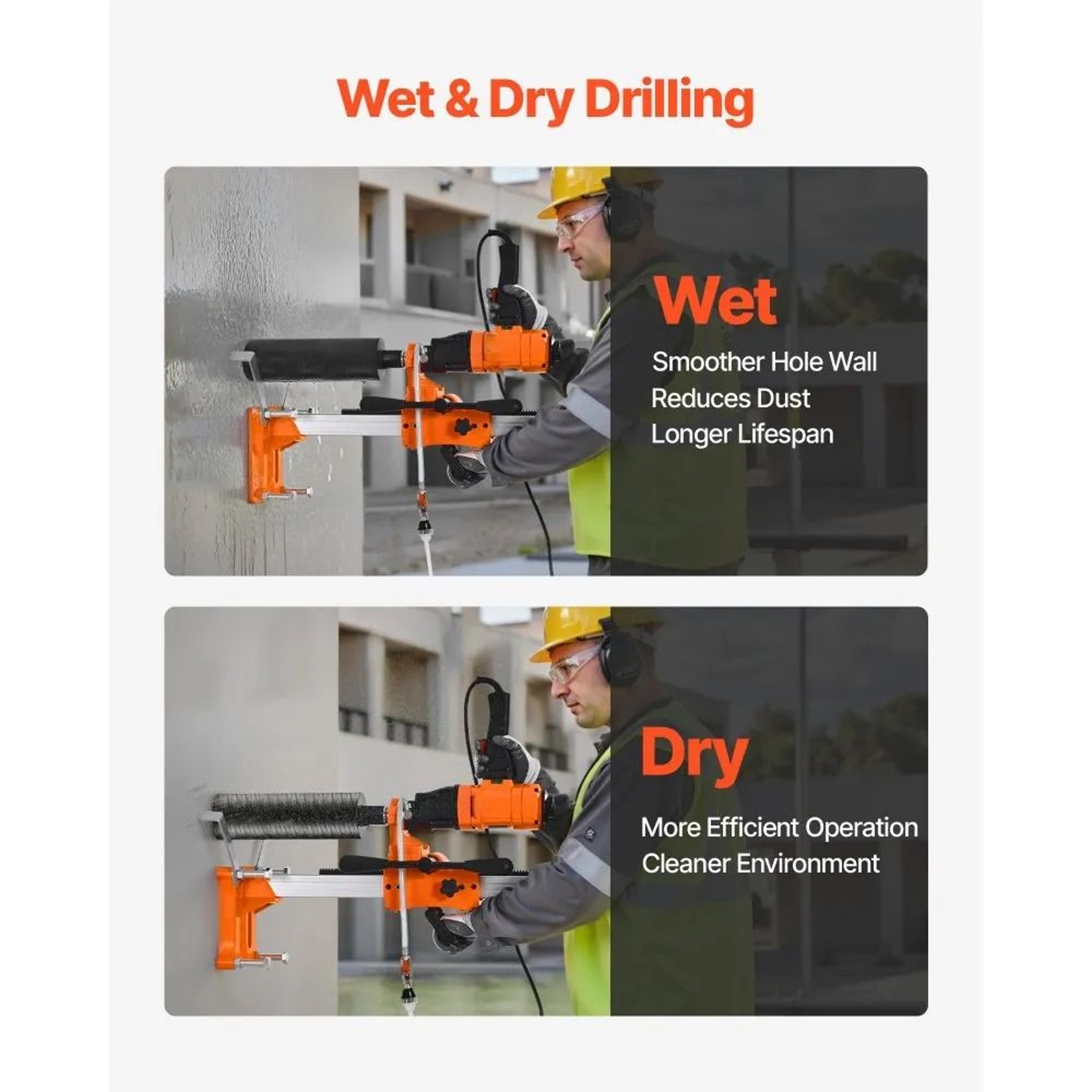 8 Inch Diamond Core Drill Machine Wet Dry Concrete Drilling Rig 3