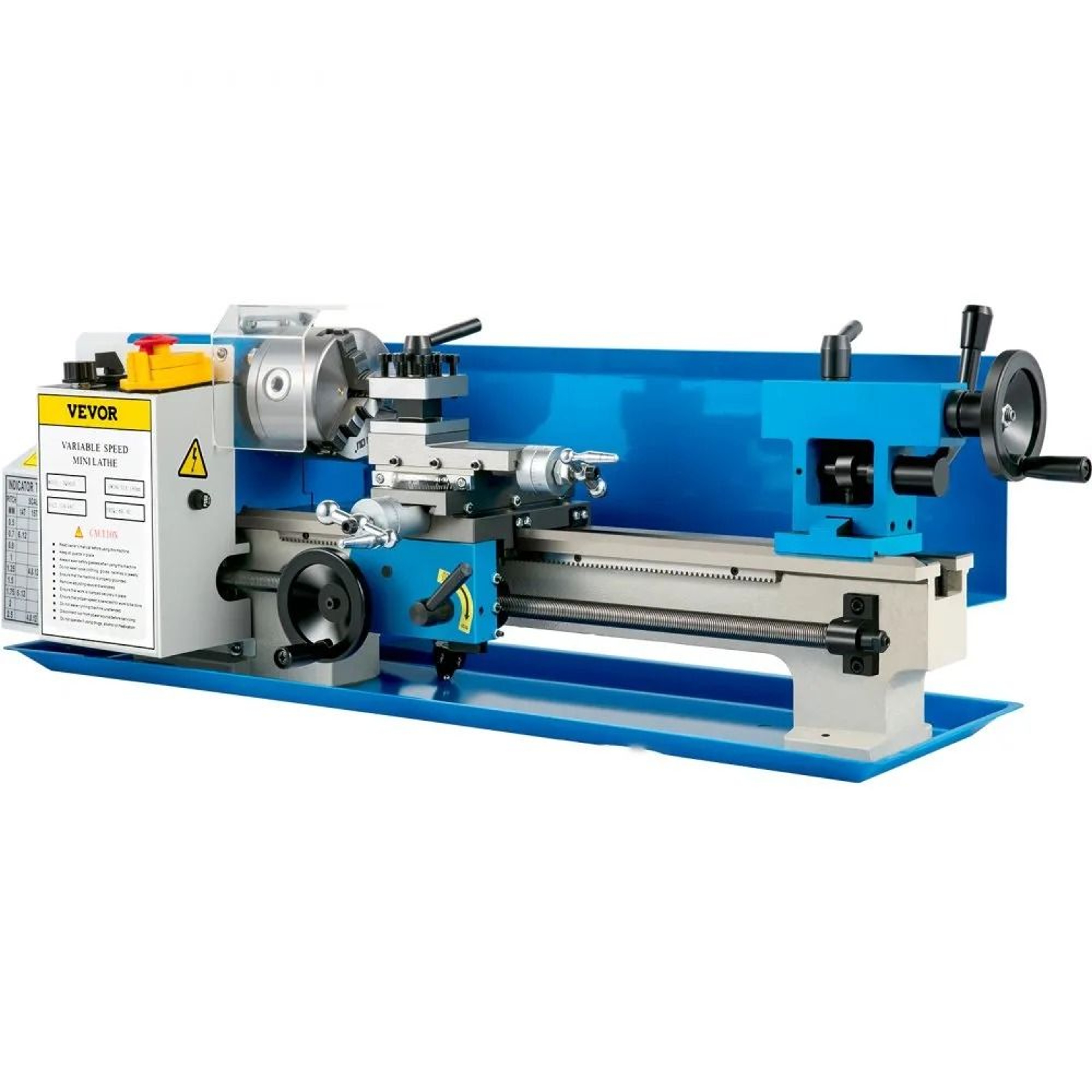 7x14 Mini Metal Lathe 550W Variable Speed Benchtop Metal Turning Machine 10