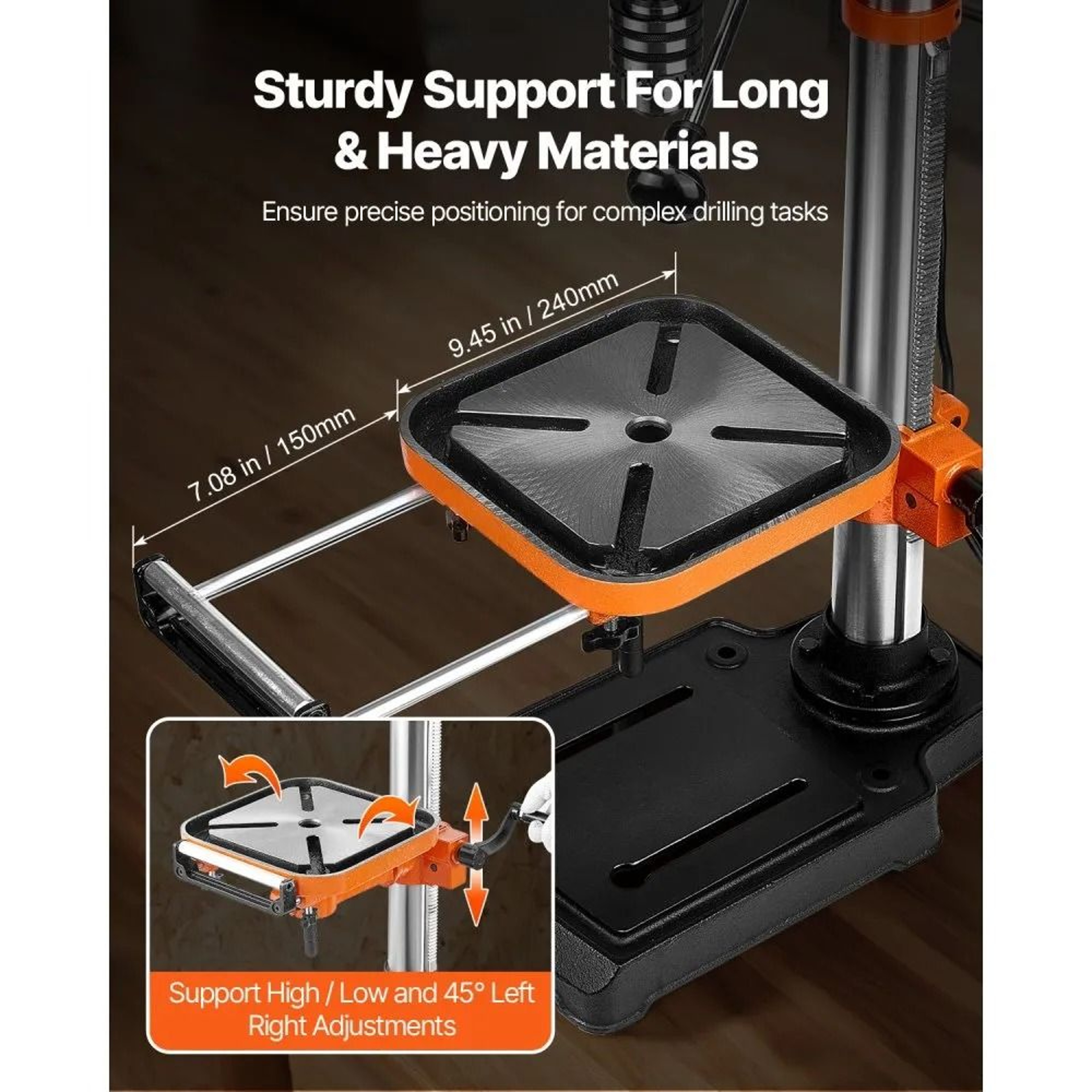 12 Inch Variable Speed Benchtop Drill Press For Wood And Metal 2