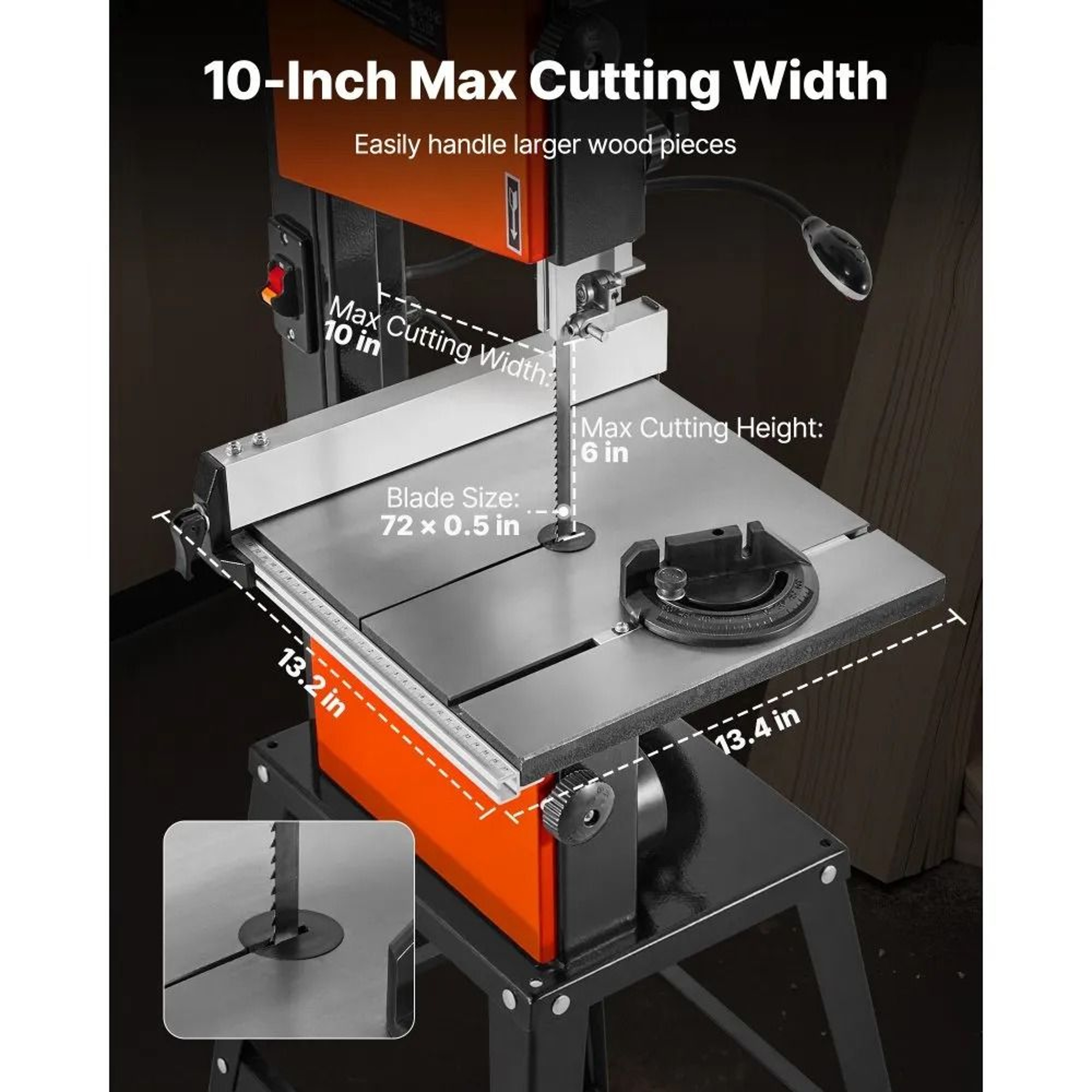 10 Inch Benchtop Band Saw With Stand For Woodworking Projects 1