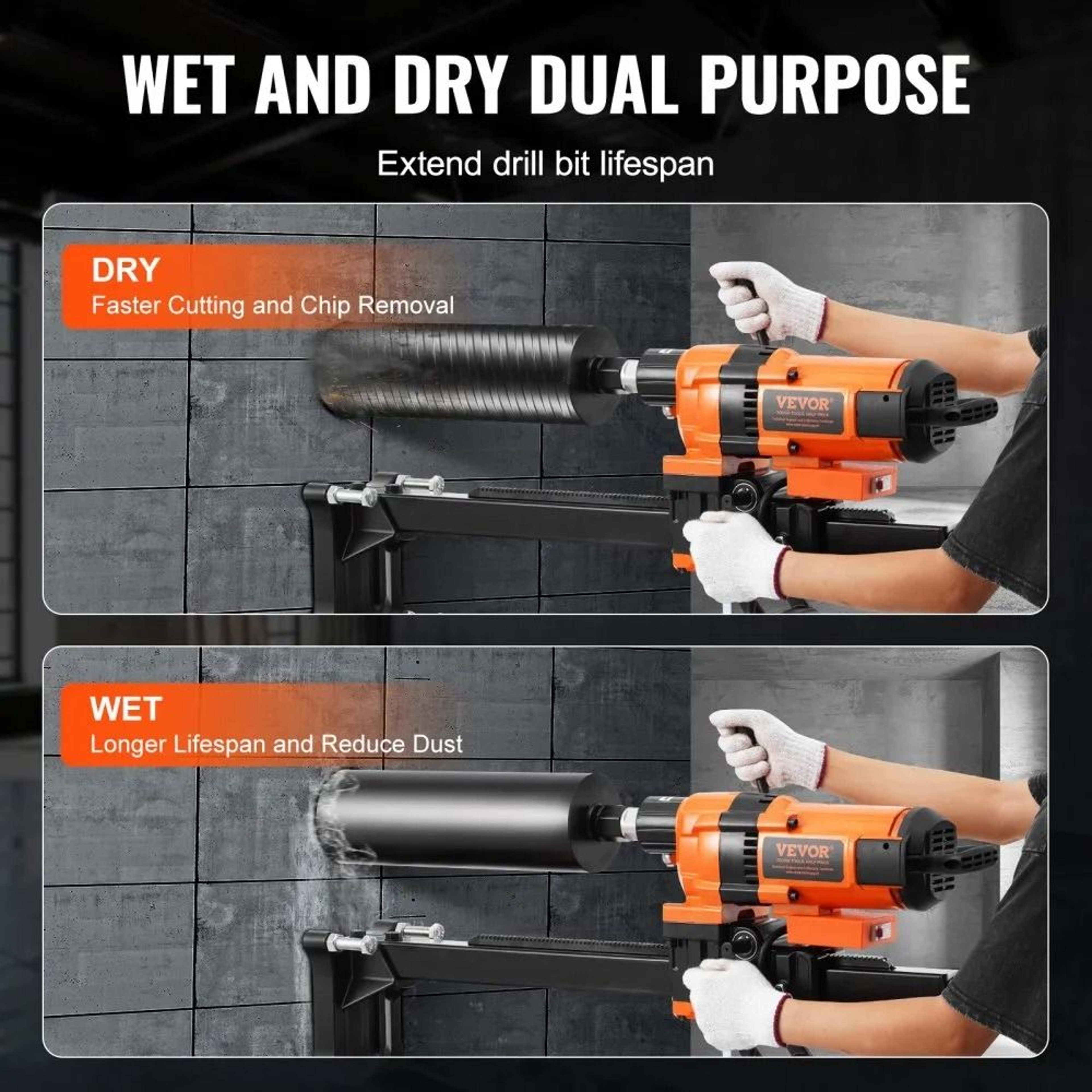 3500W Diamond Core Drill Machine With Stand For Concrete And Masonry 6