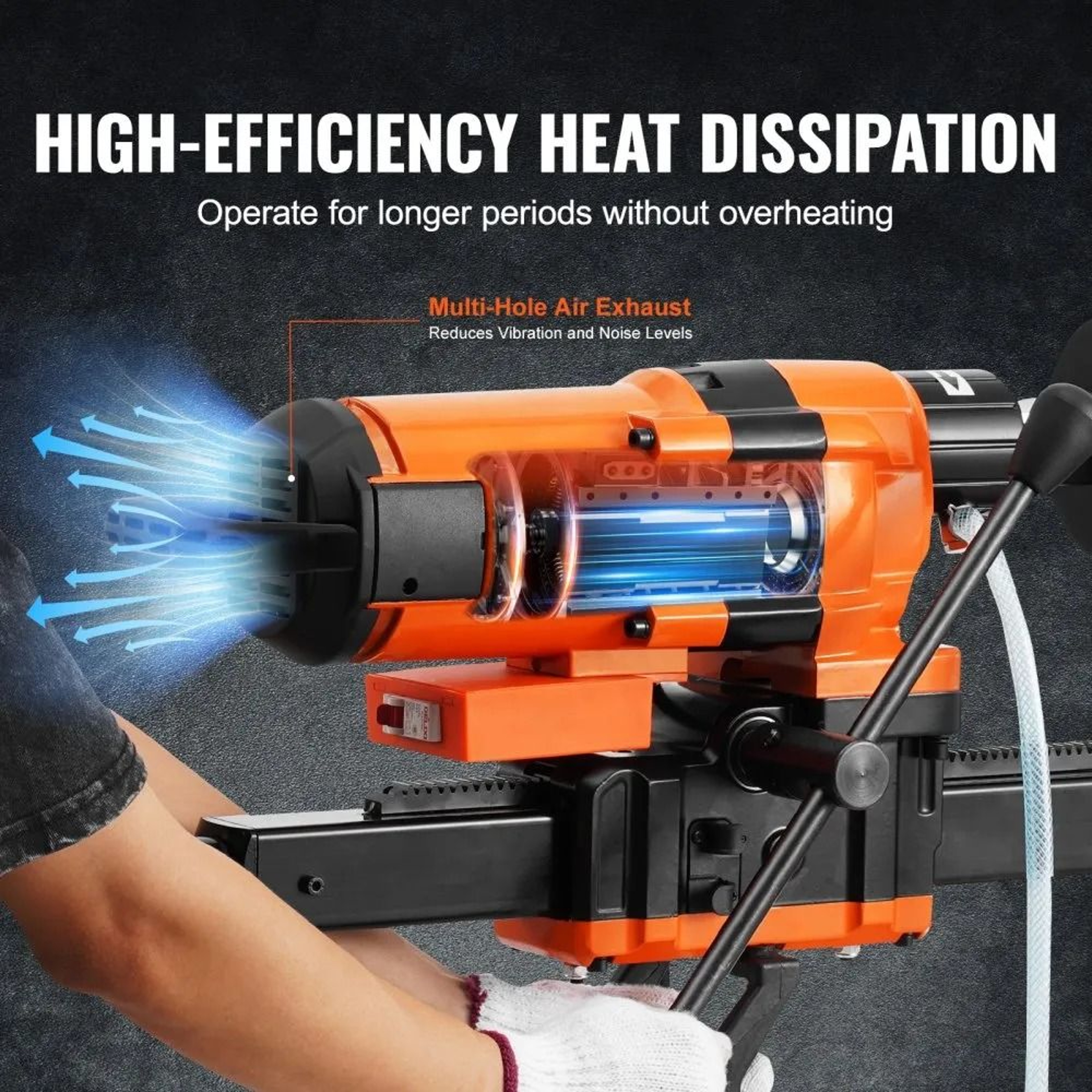 3500W Diamond Core Drill Machine With Stand For Concrete And Masonry 3