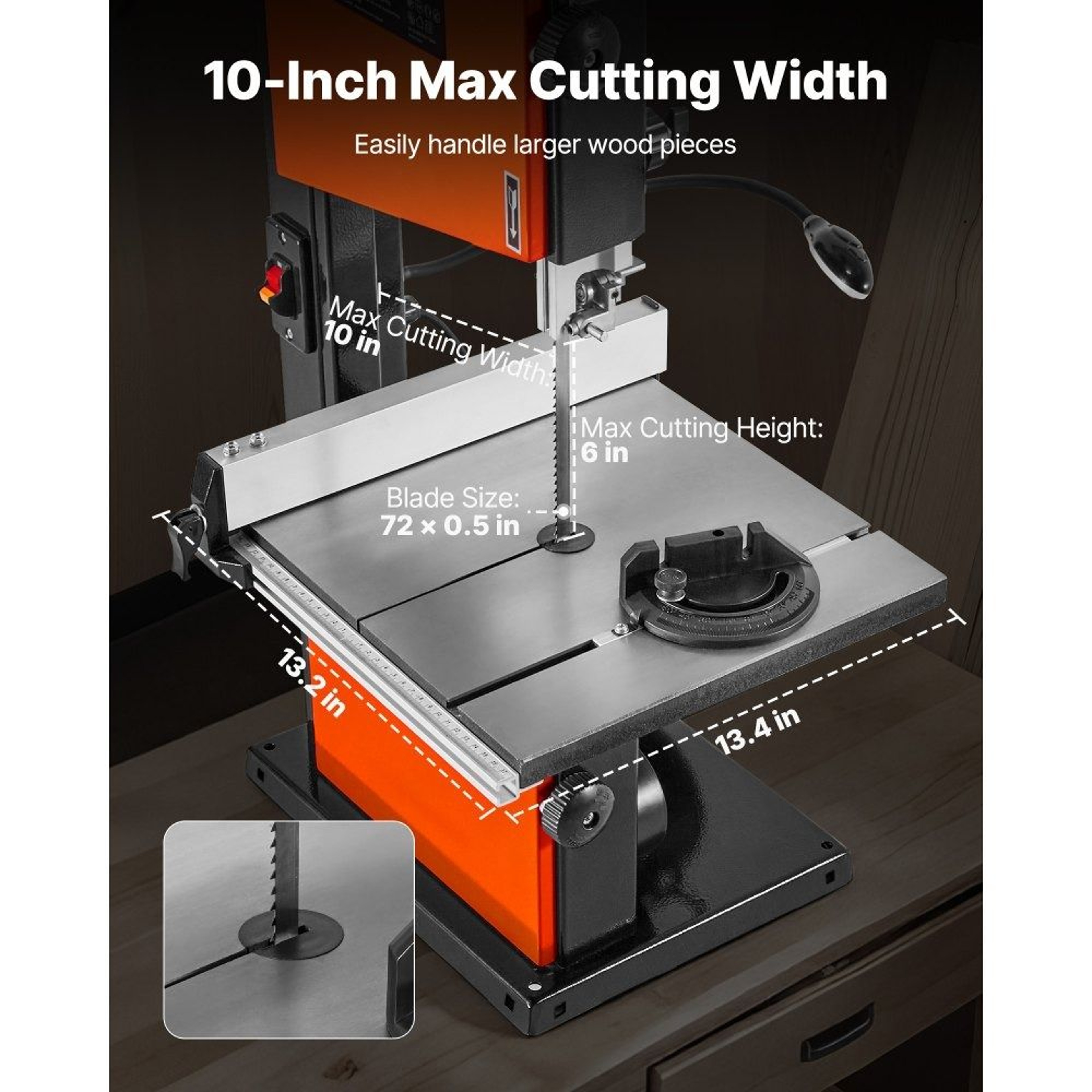 10 Inch Benchtop Band Saw With Two Speed Motor For Woodworking Projects 3
